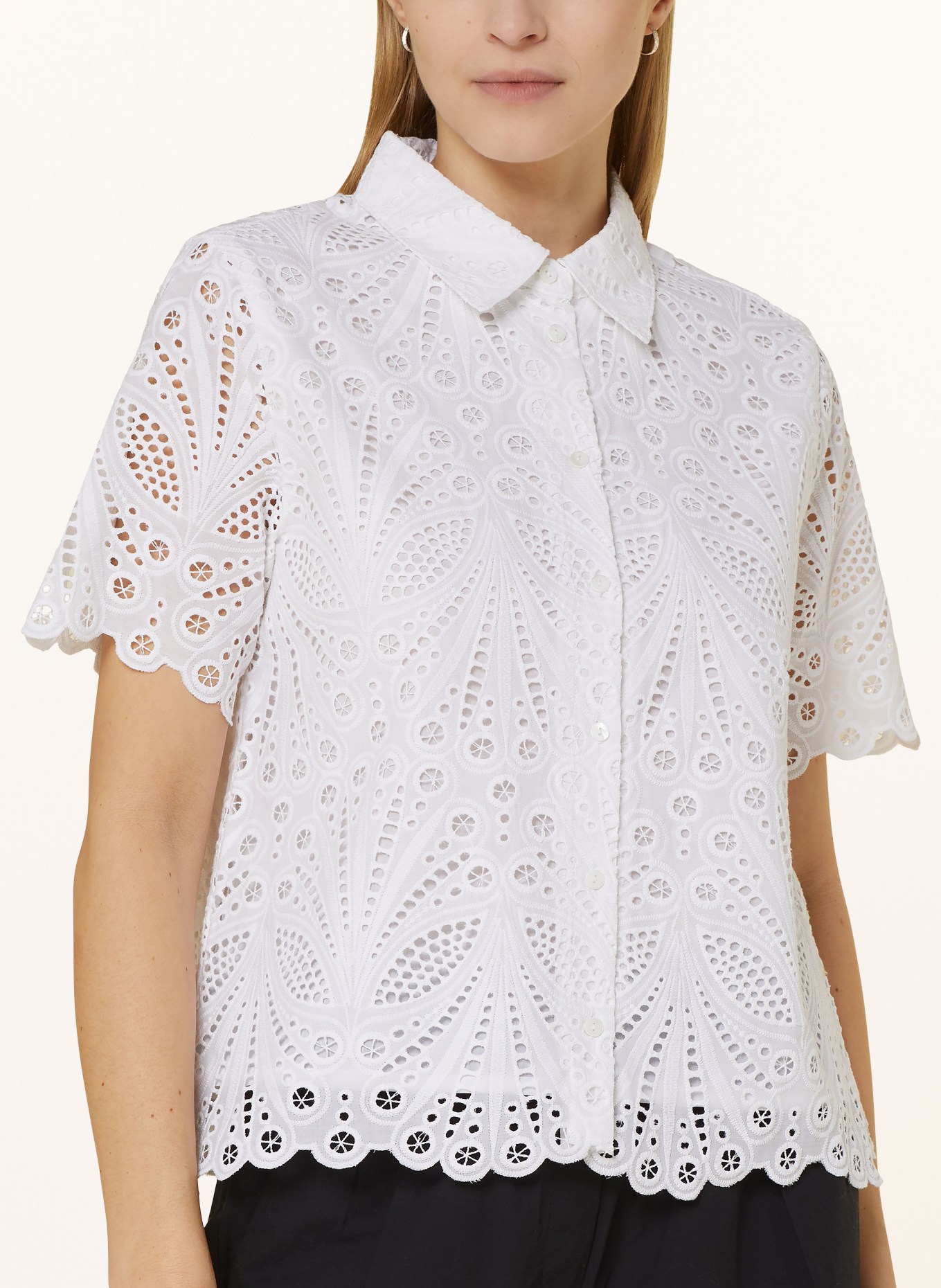 darling harbour Blouse made of broderie anglaise, Color: WEISS (Image 4)