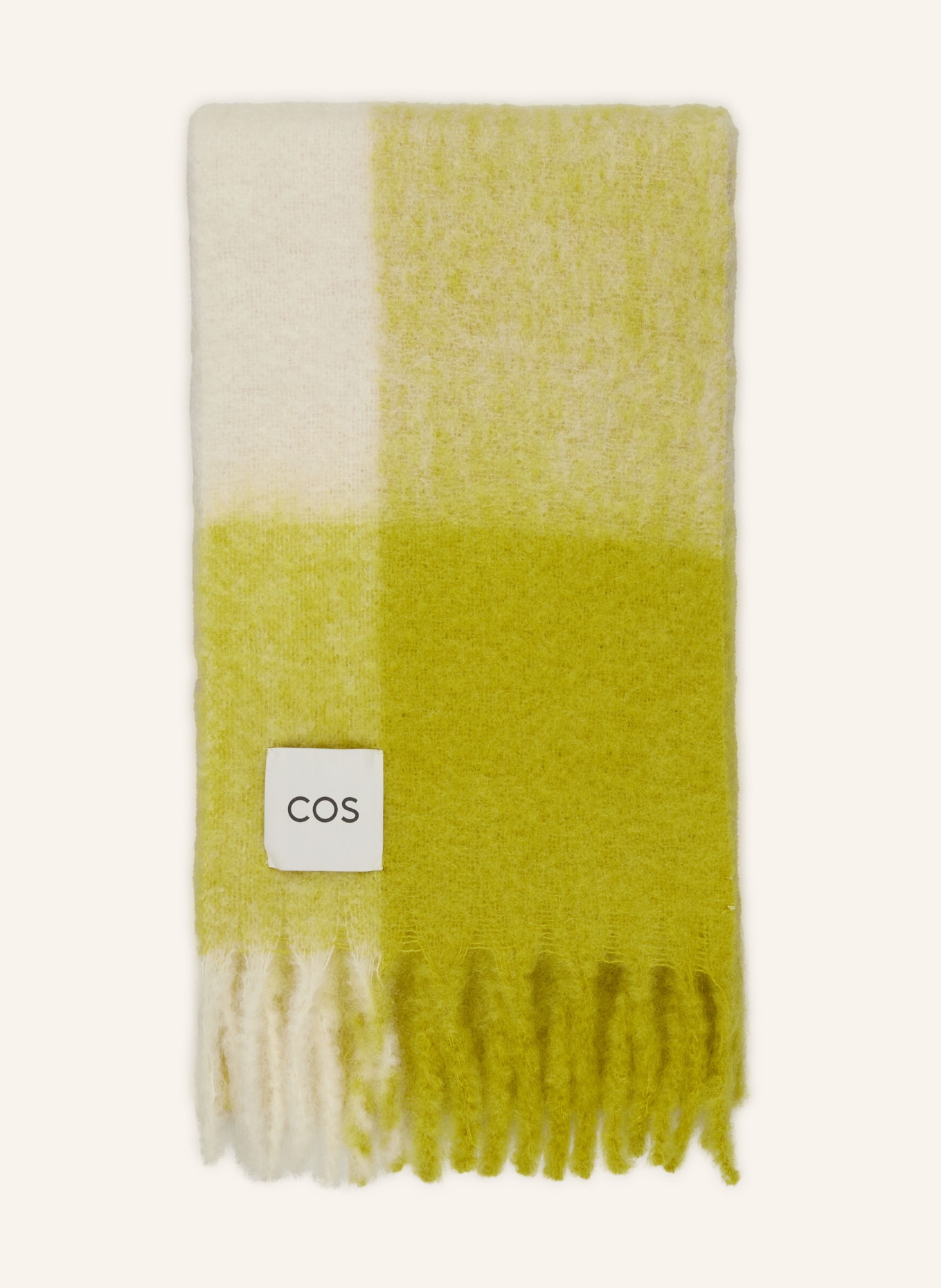 COS Scarf with mohair, Color: LIGHT GREEN/ ECRU (Image 1)