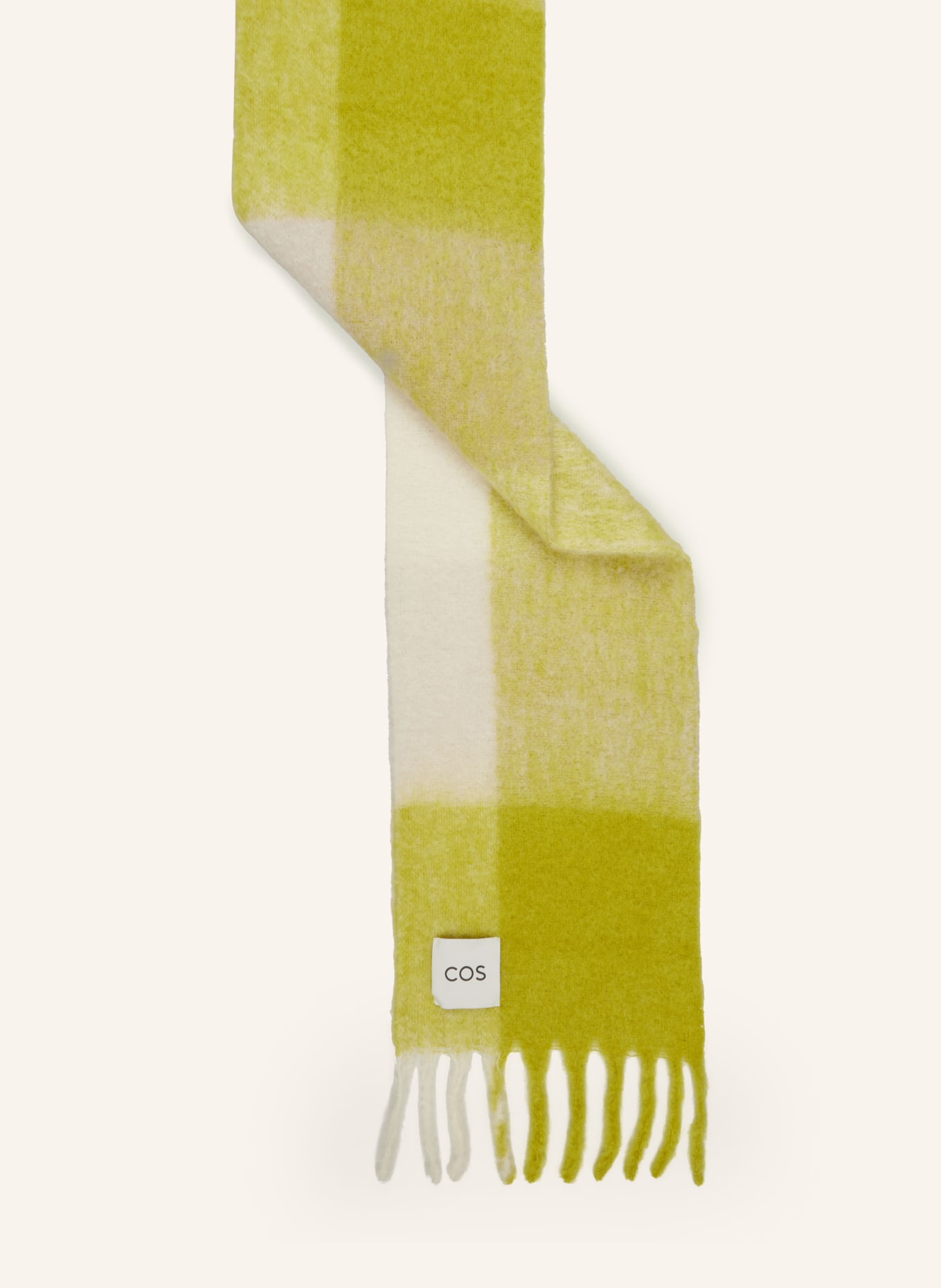 COS Scarf with mohair, Color: LIGHT GREEN/ ECRU (Image 2)