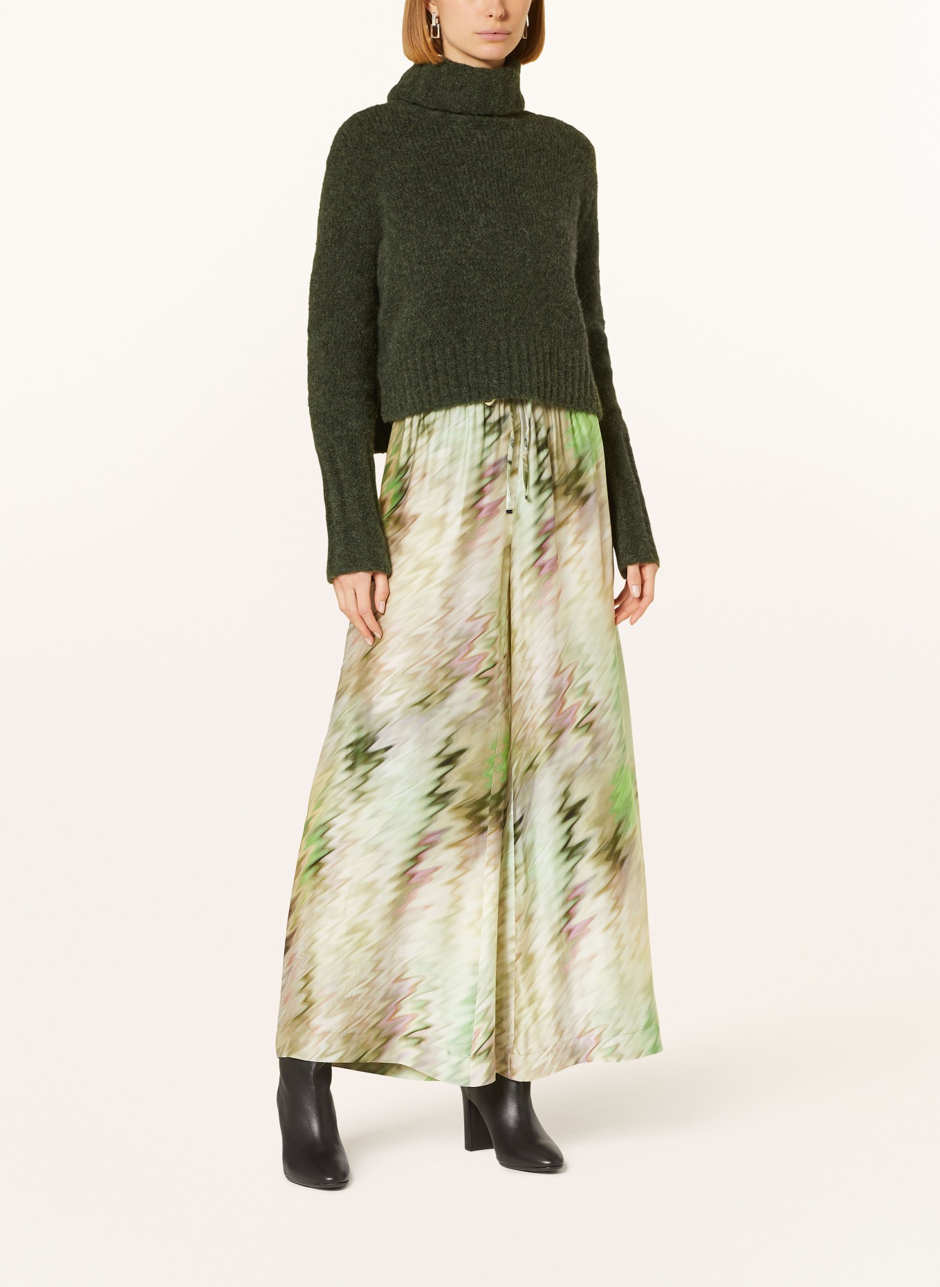 RAFFAELLO ROSSI Trousers HELENA, Color: GREEN/ CREAM/ PURPLE (Image 2)