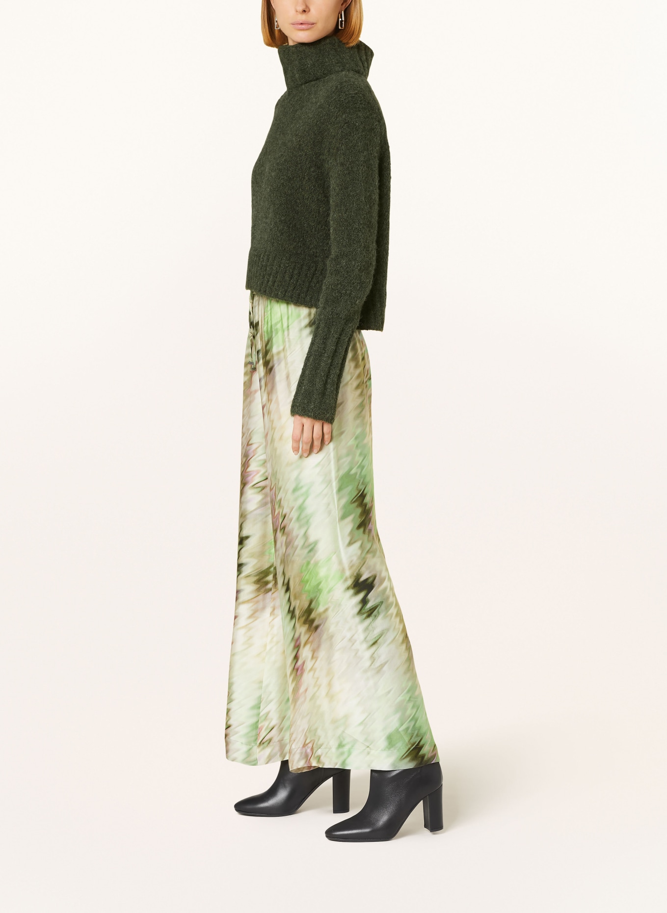 RAFFAELLO ROSSI Trousers HELENA, Color: GREEN/ CREAM/ PURPLE (Image 4)