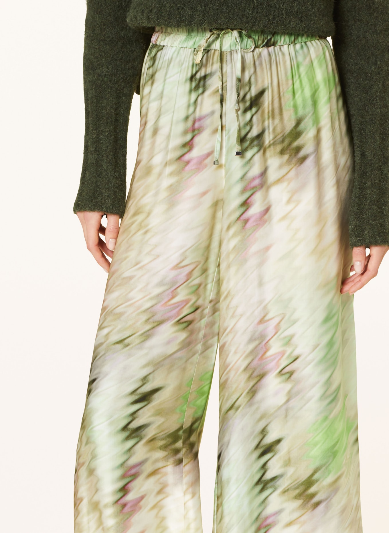 RAFFAELLO ROSSI Trousers HELENA, Color: GREEN/ CREAM/ PURPLE (Image 5)
