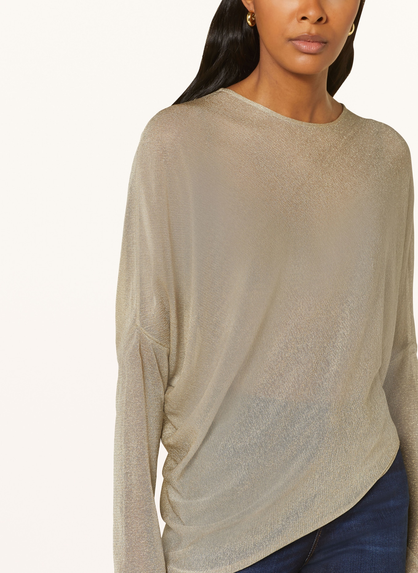 EMPORIO ARMANI Sweater with glitter thread, Color: GOLD (Image 4)