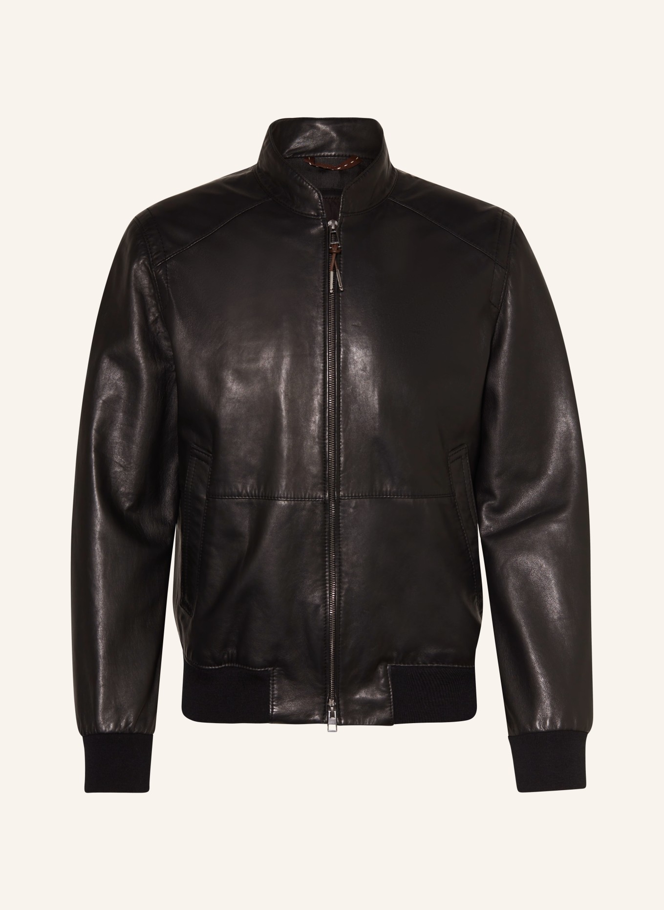 windsor. Leather jacket BORELLO, Color: BLACK (Image 1)