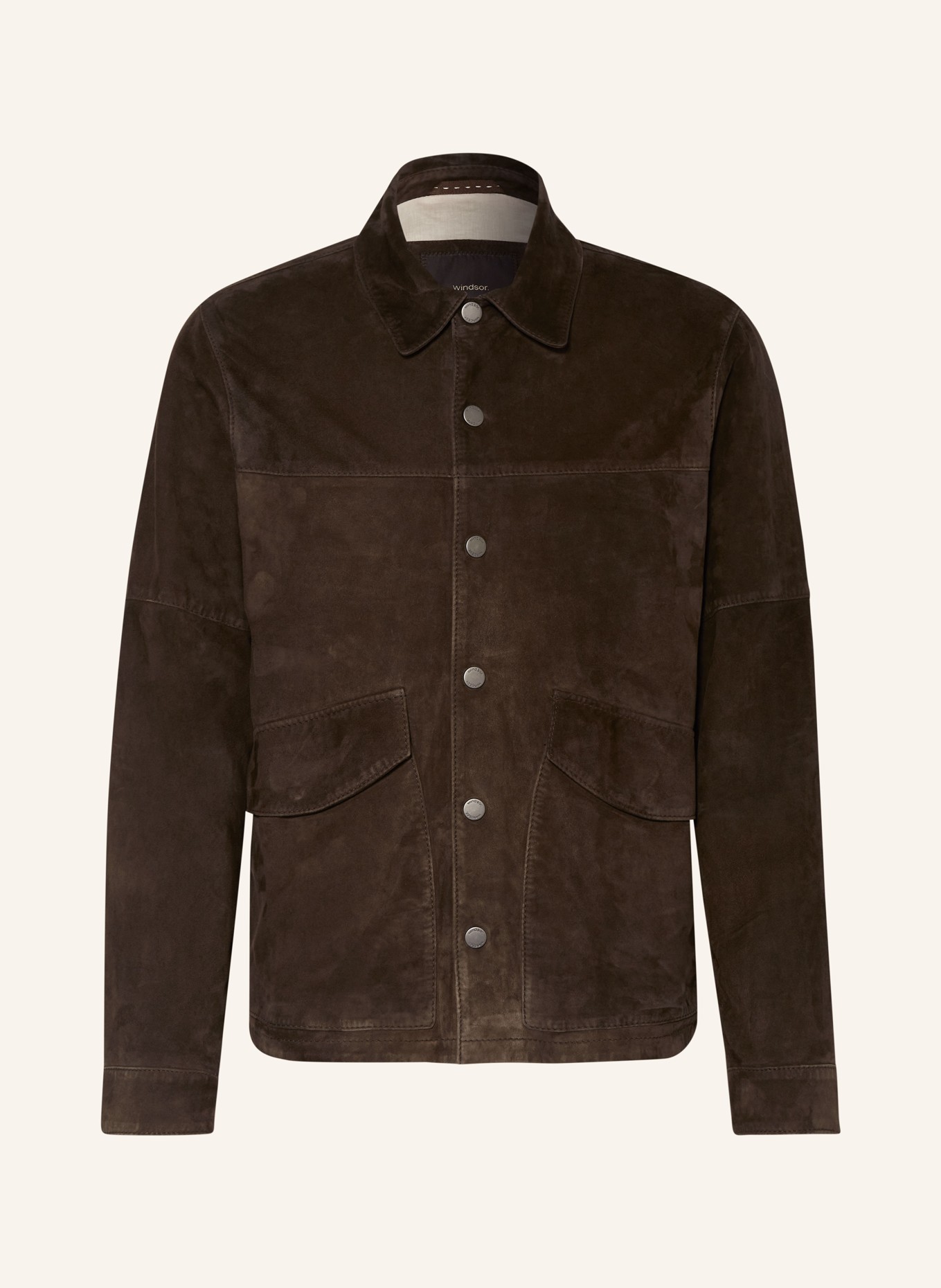 windsor. Leather jacket ORIOLO, Color: DARK BROWN (Image 1)