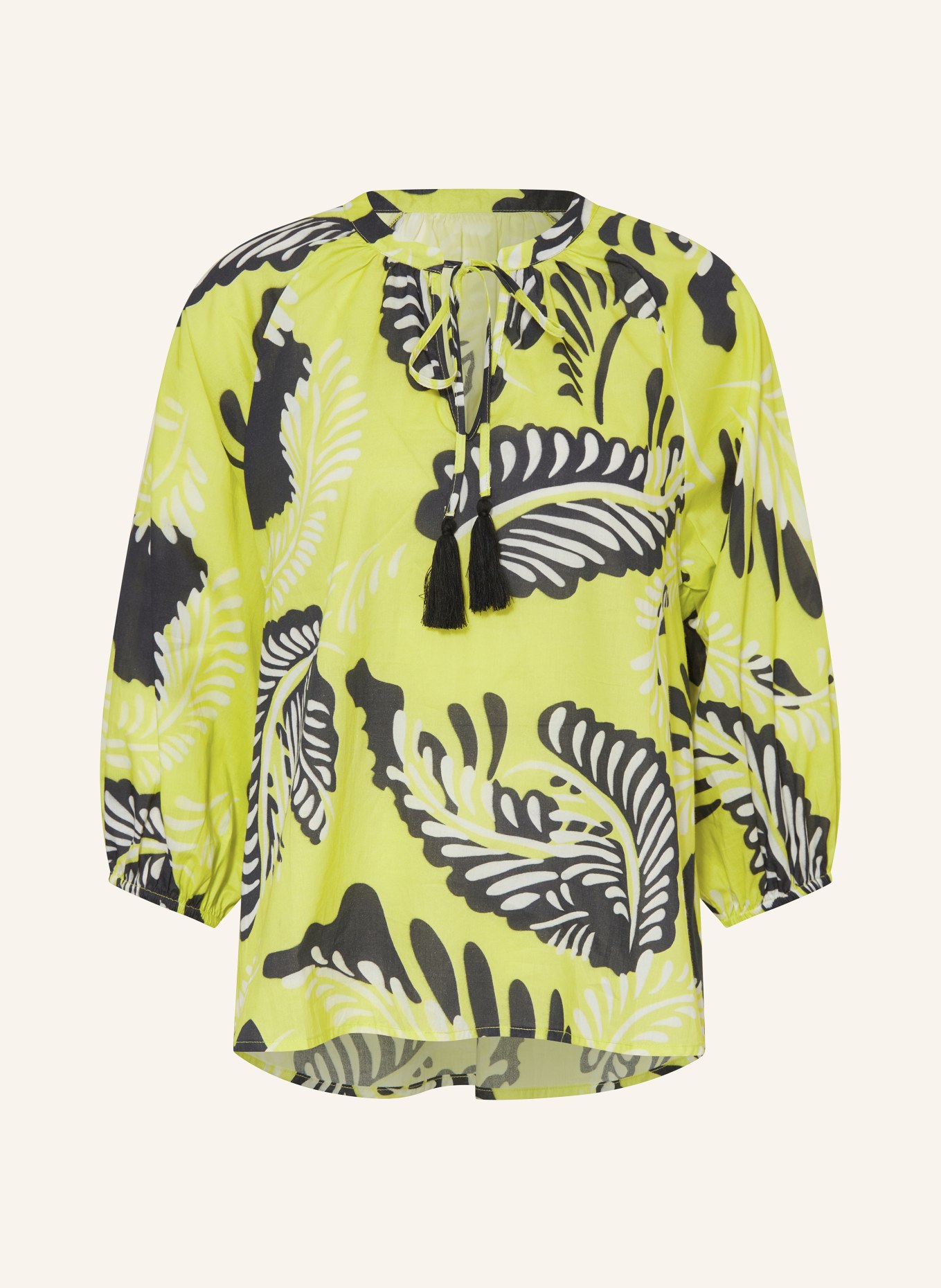 darling harbour Shirt blouse with 3/4 sleeves, Color: YELLOW/ DARK GRAY/ WHITE (Image 1)