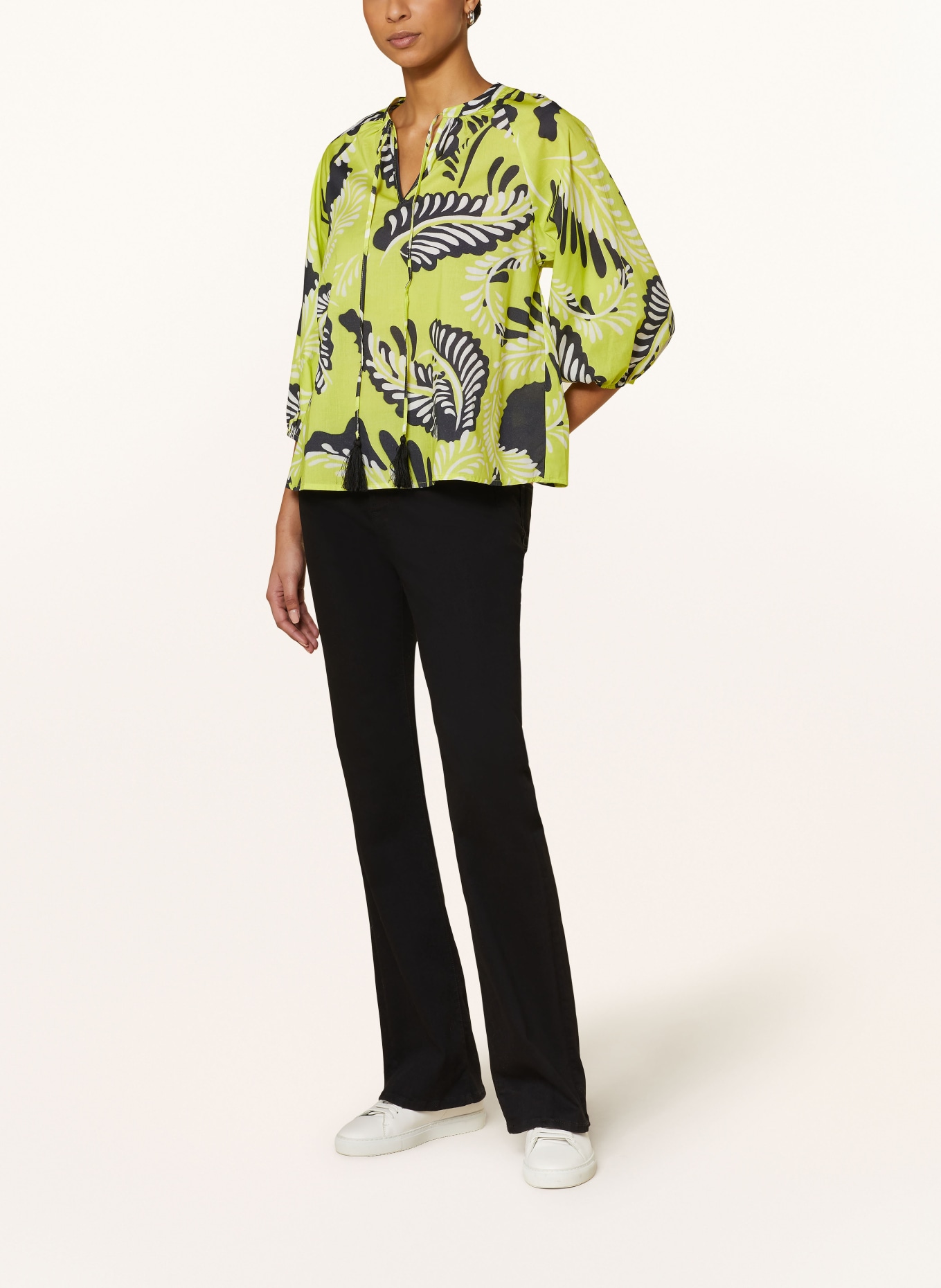 darling harbour Shirt blouse with 3/4 sleeves, Color: YELLOW/ DARK GRAY/ WHITE (Image 2)
