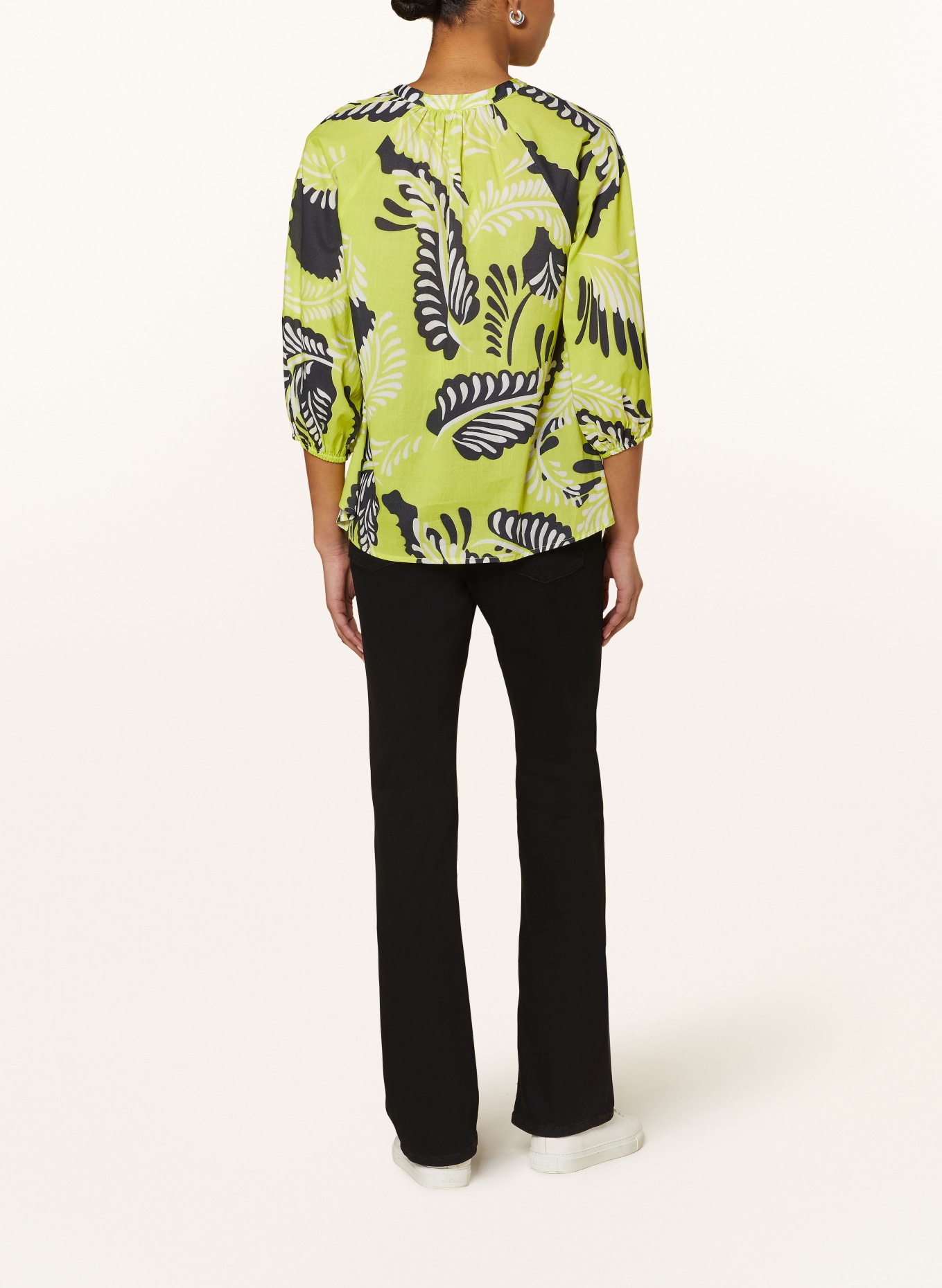 darling harbour Blusenshirt mit 3/4-Arm: GELB / DUNKELGRAU / WEISS