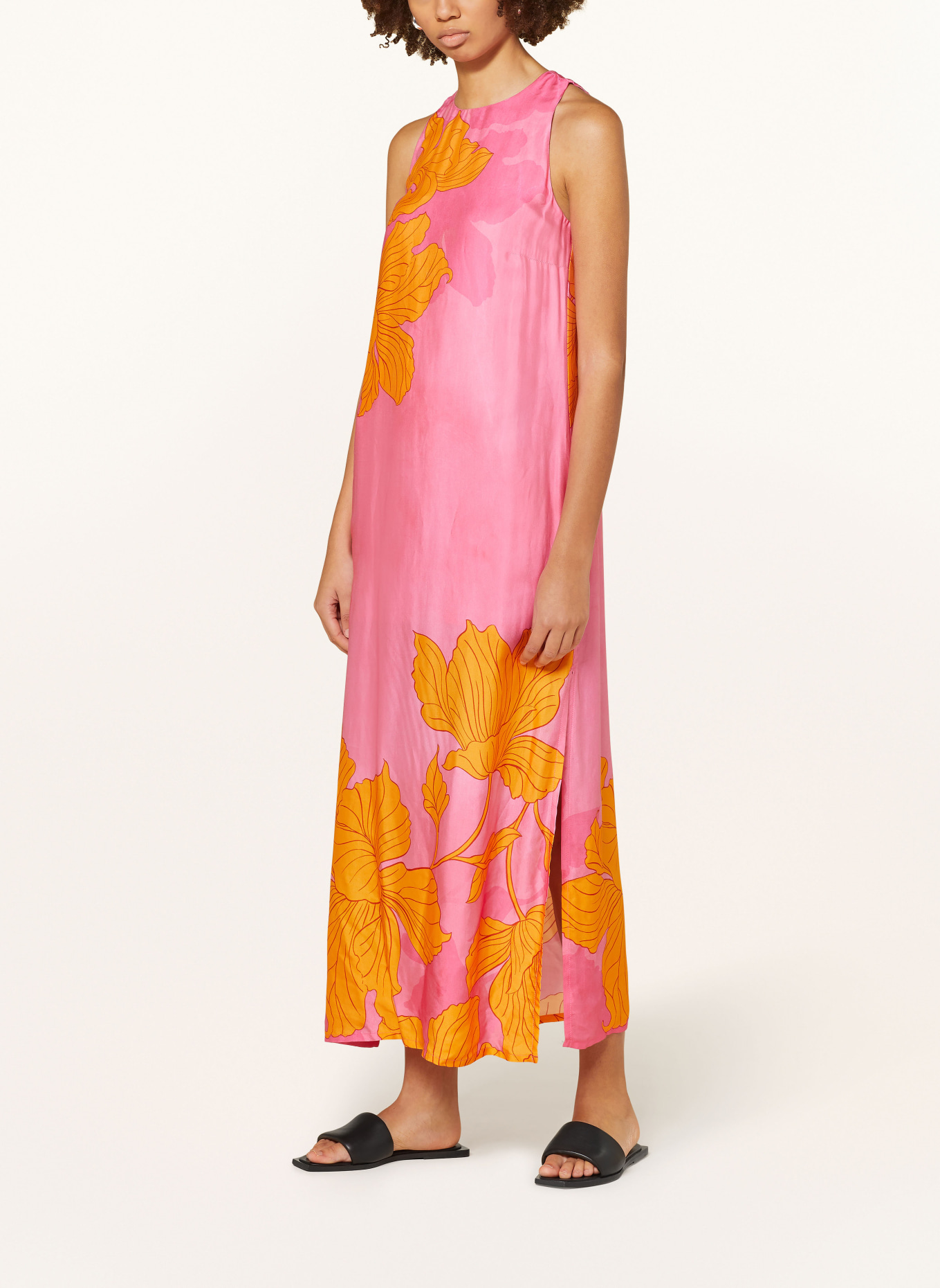 Ana Alcazar Satin dress, Color: PINK/ ORANGE (Image 2)