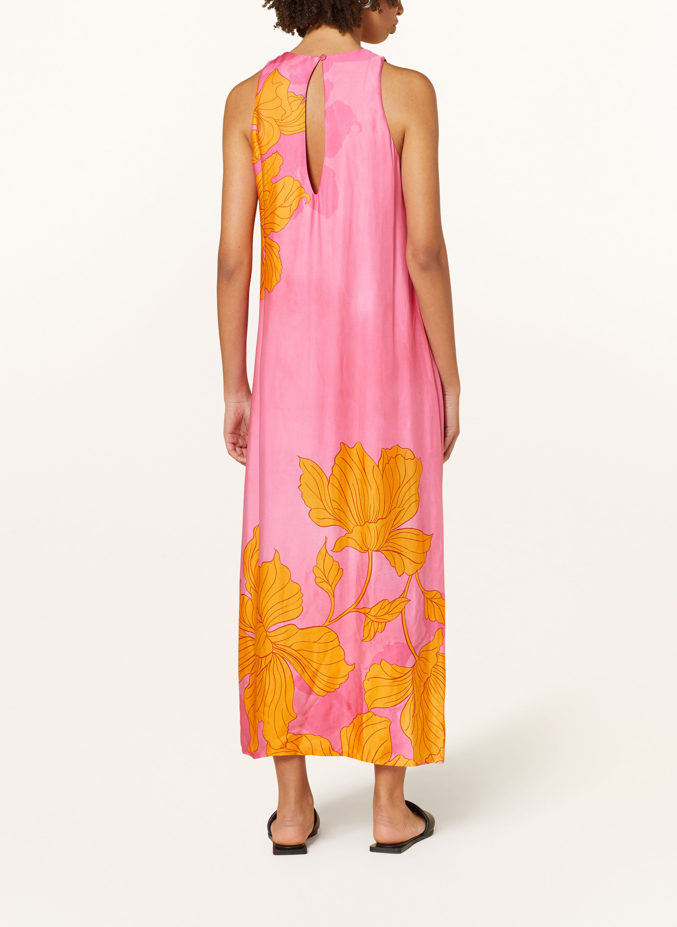 Ana Alcazar Satin dress, Color: PINK/ ORANGE (Image 3)