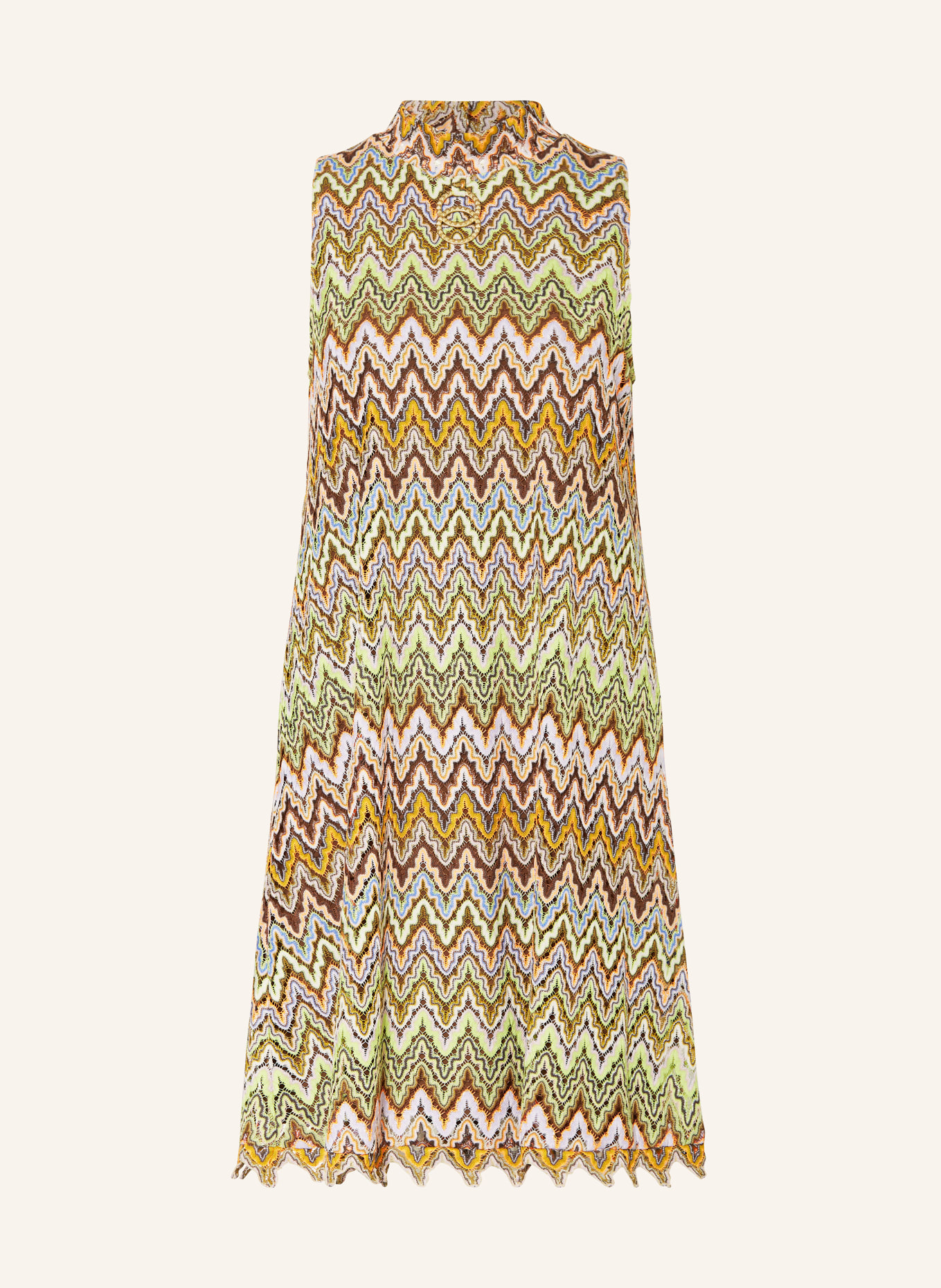 Ana Alcazar Dress with glitter thread, Color: BROWN/ LIGHT GREEN/ LIGHT PURPLE (Image 1)