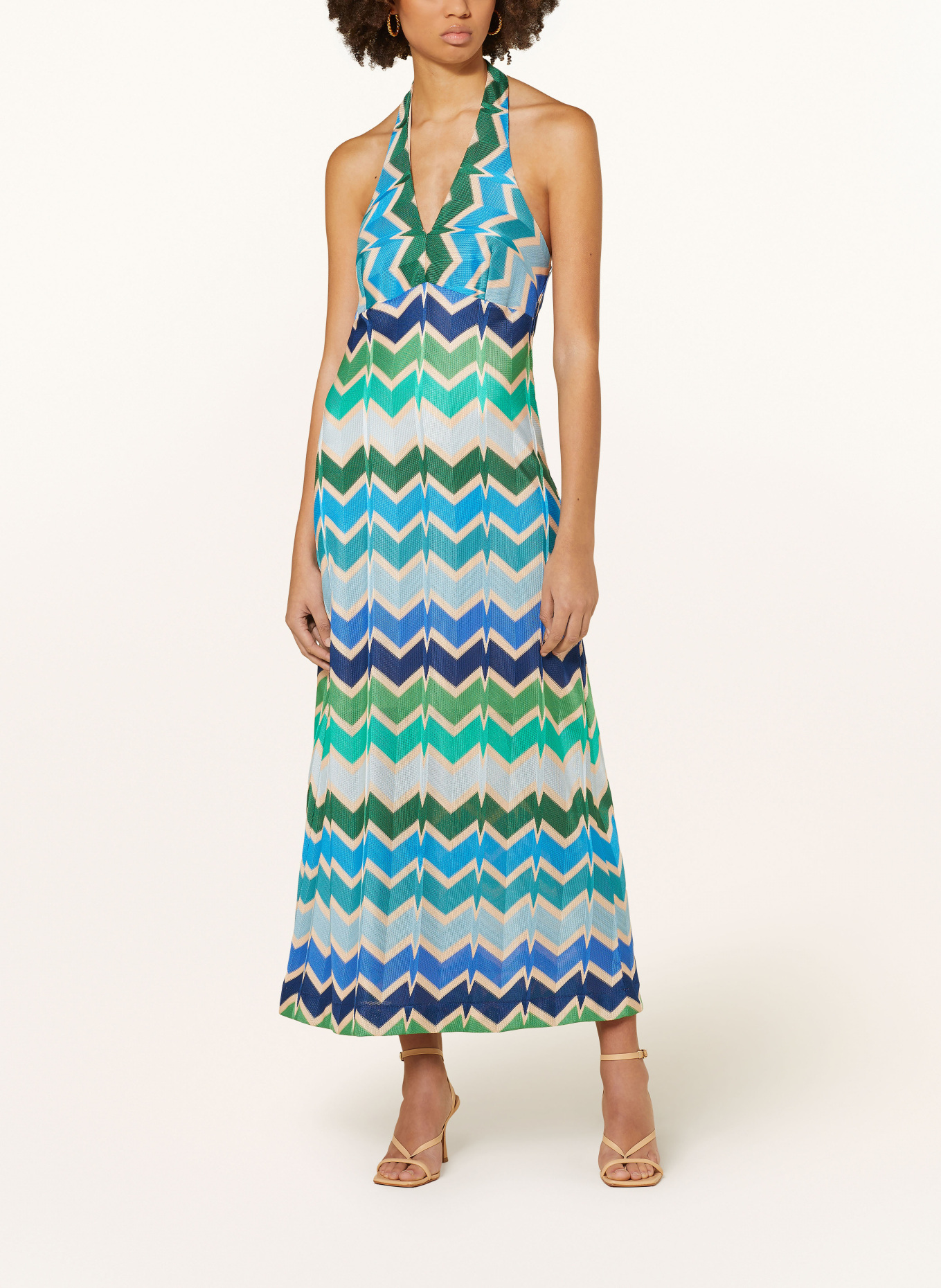 Ana Alcazar Dress in beige green blue