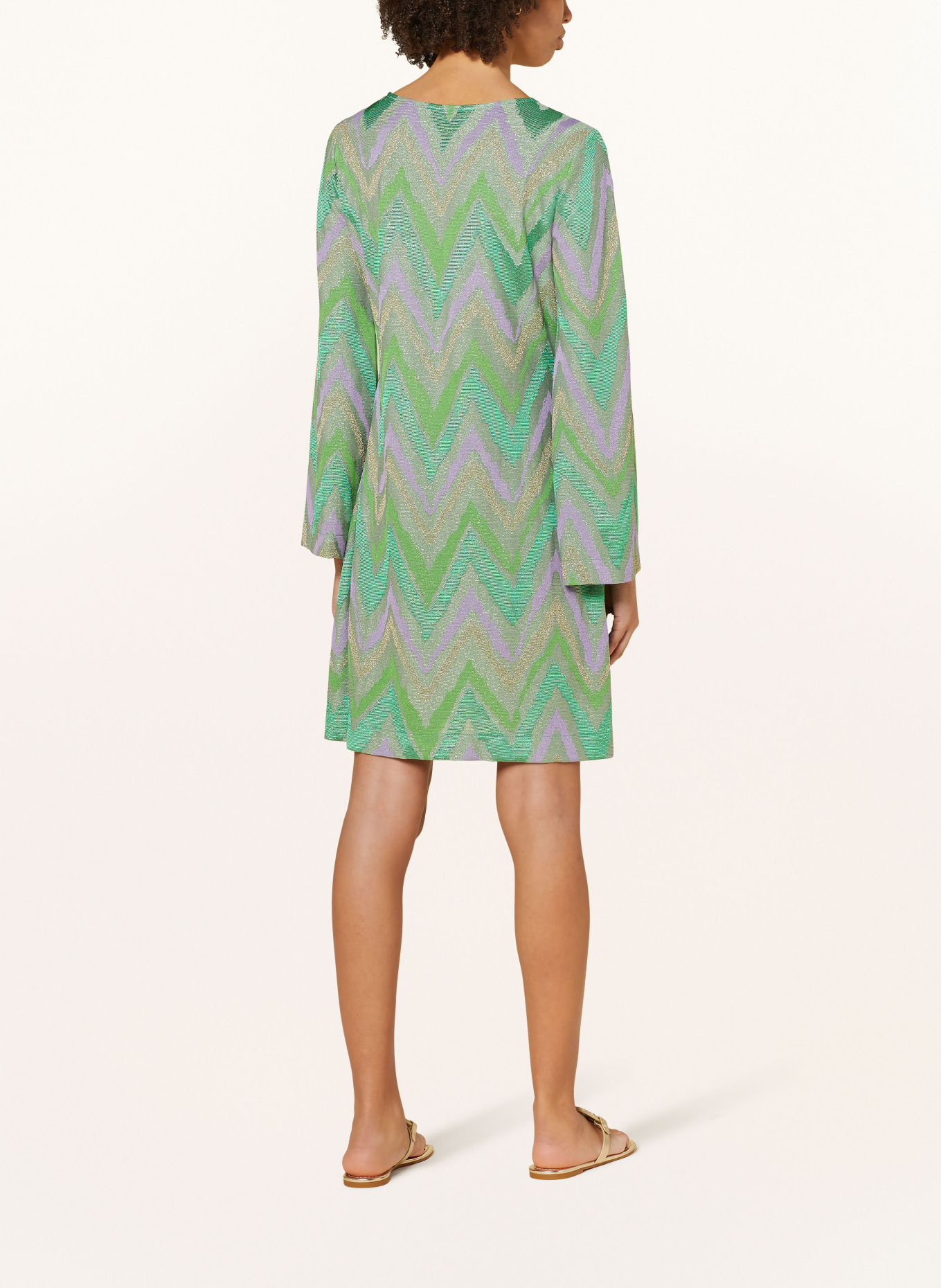 Ana Alcazar Knit dress with glitter thread, Color: LIGHT GREEN/ LIGHT PURPLE (Image 3)