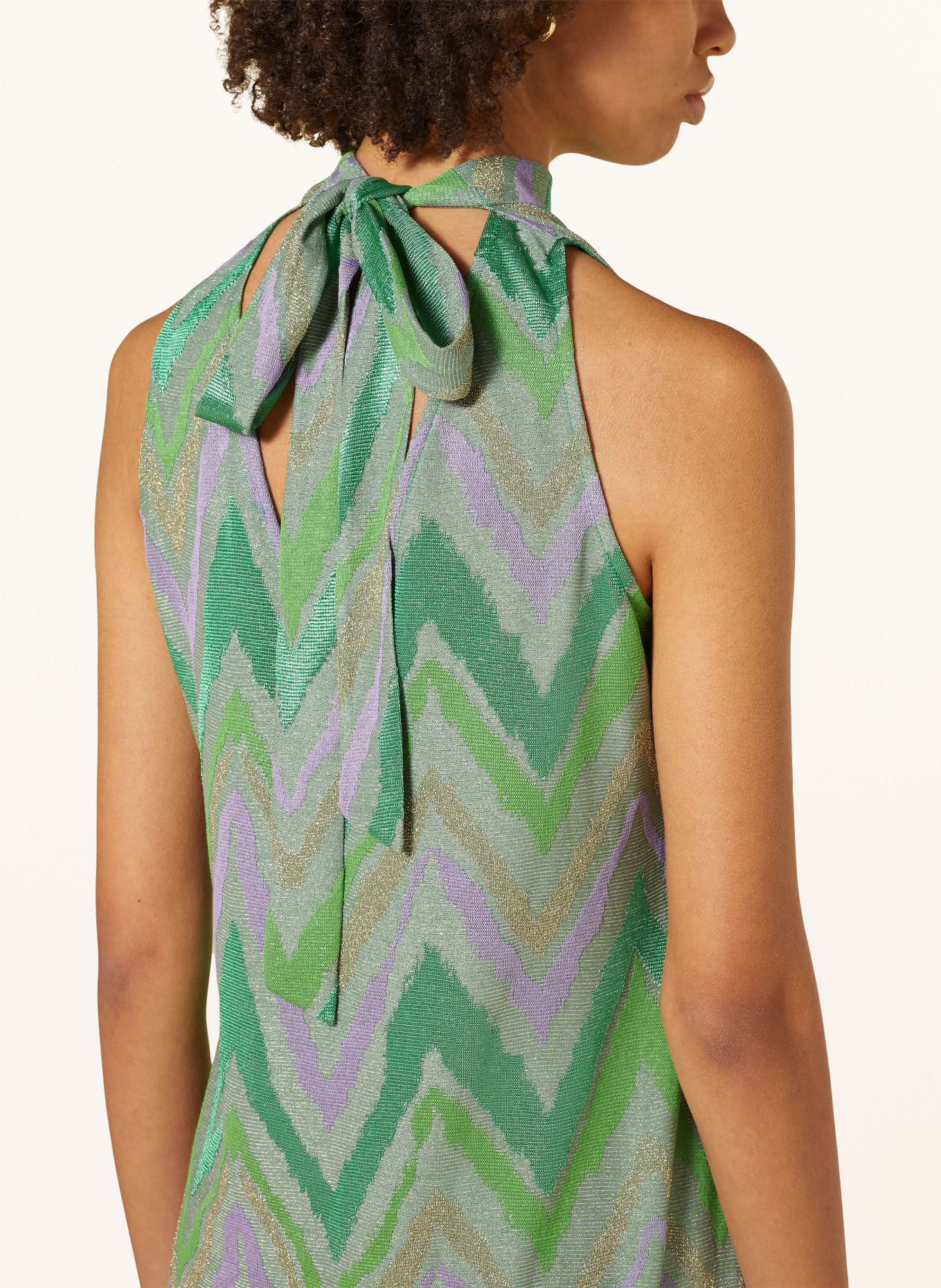 Ana Alcazar Knit dress with glitter thread, Color: LIGHT GREEN/ LIGHT PURPLE (Image 4)