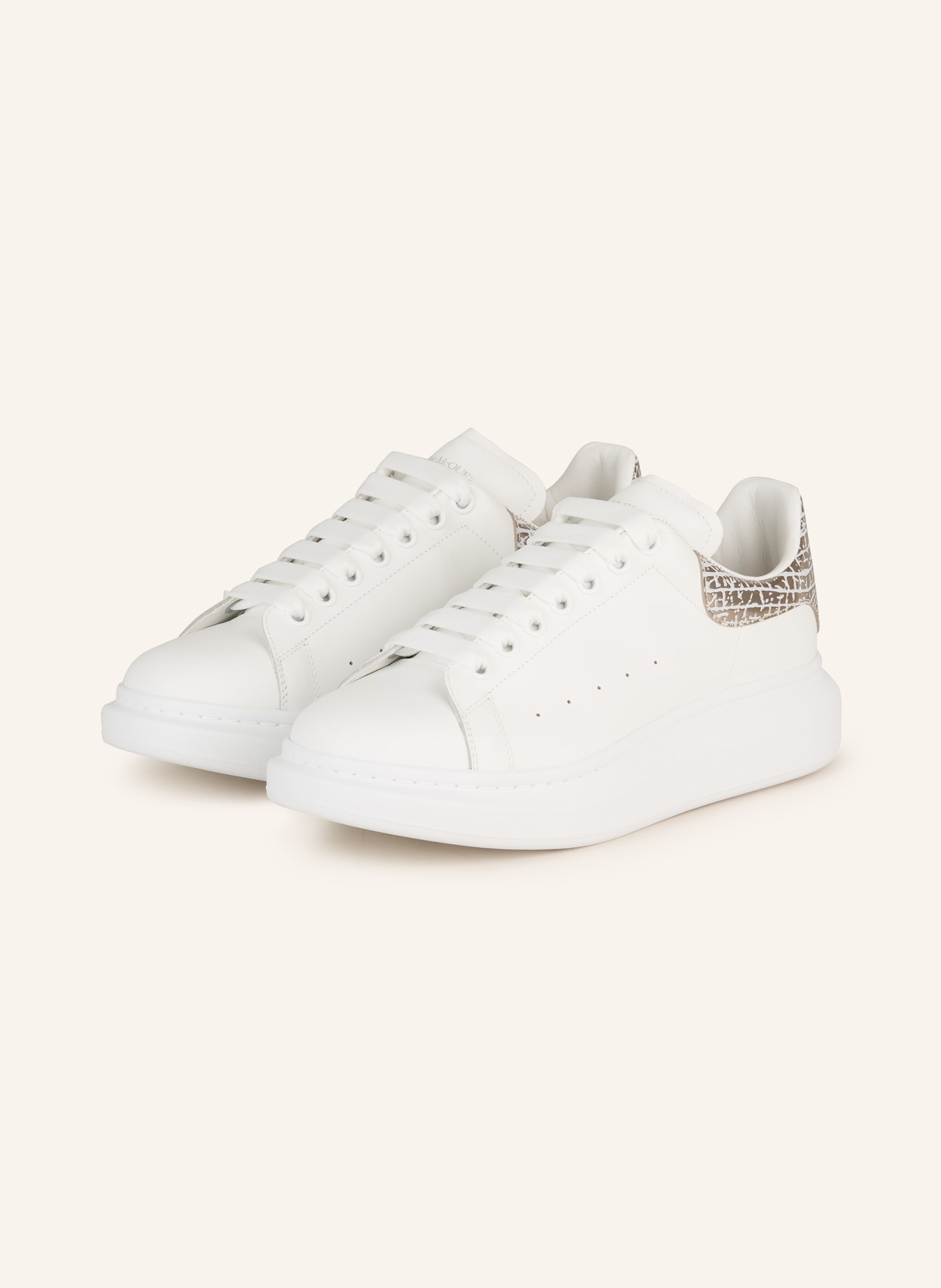Oversized Sneakers - Alexander Mcqueen - Leather - White/silver ref.979148  - Joli Closet