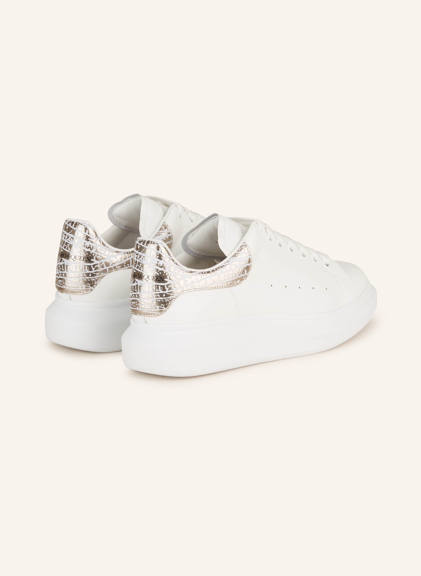 Alexander McQueen Oversized Leather White / Silver Low Top Sneakers - Sneak  in Peace