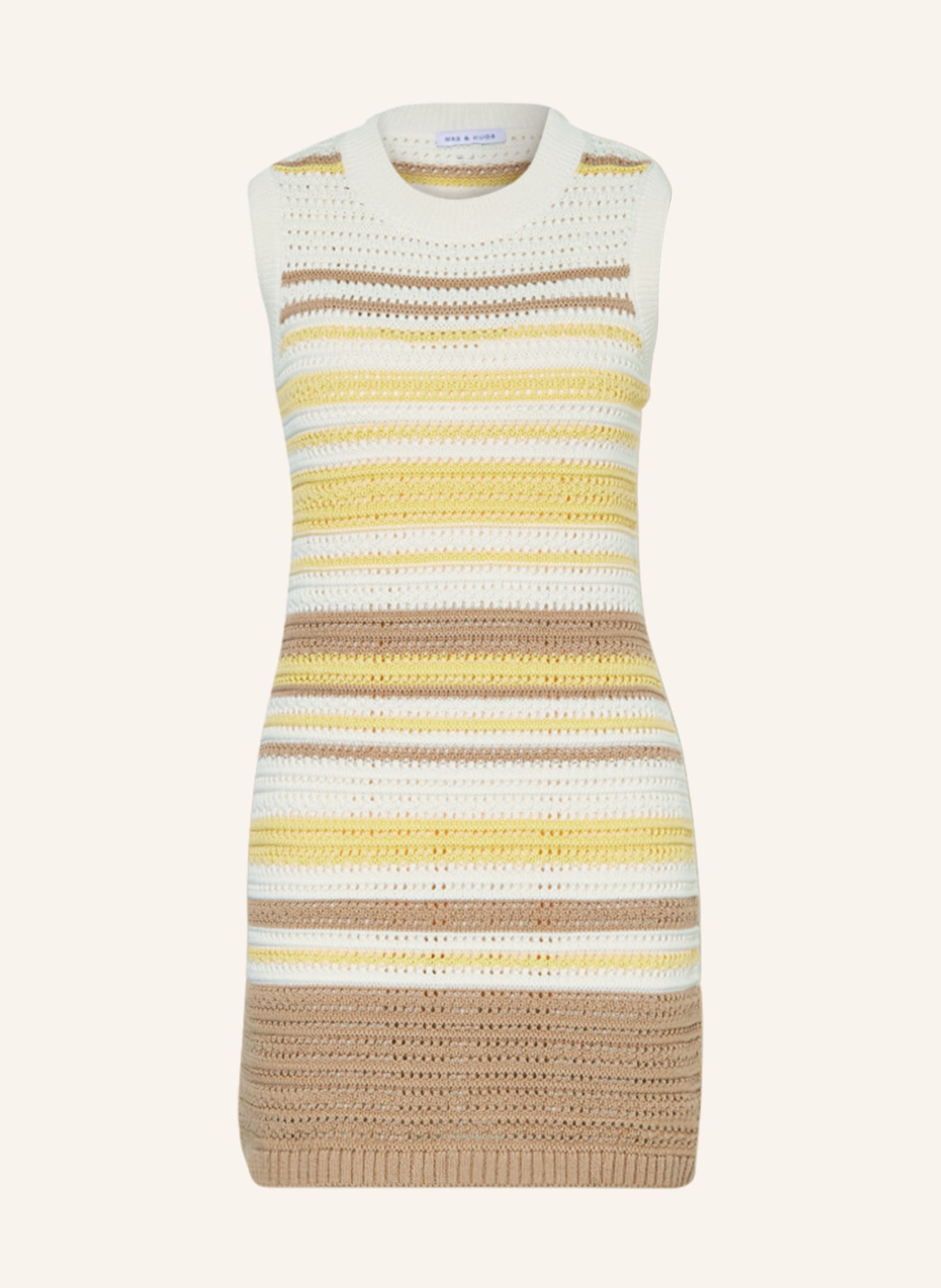 MRS & HUGS Knit dress, Color: YELLOW/ ECRU/ TAUPE (Image 1)