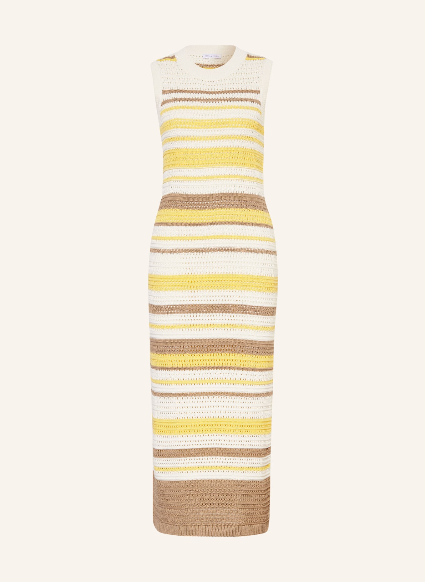MRS & HUGS Knit dress, Color: YELLOW/ ECRU/ TAUPE (Image 1)