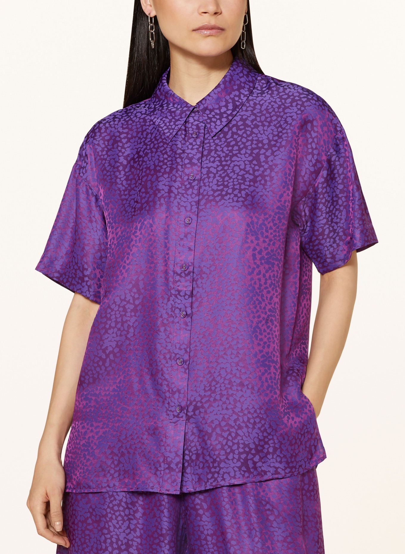 MRS & HUGS Shirt blouse with silk, Color: PURPLE (Image 4)