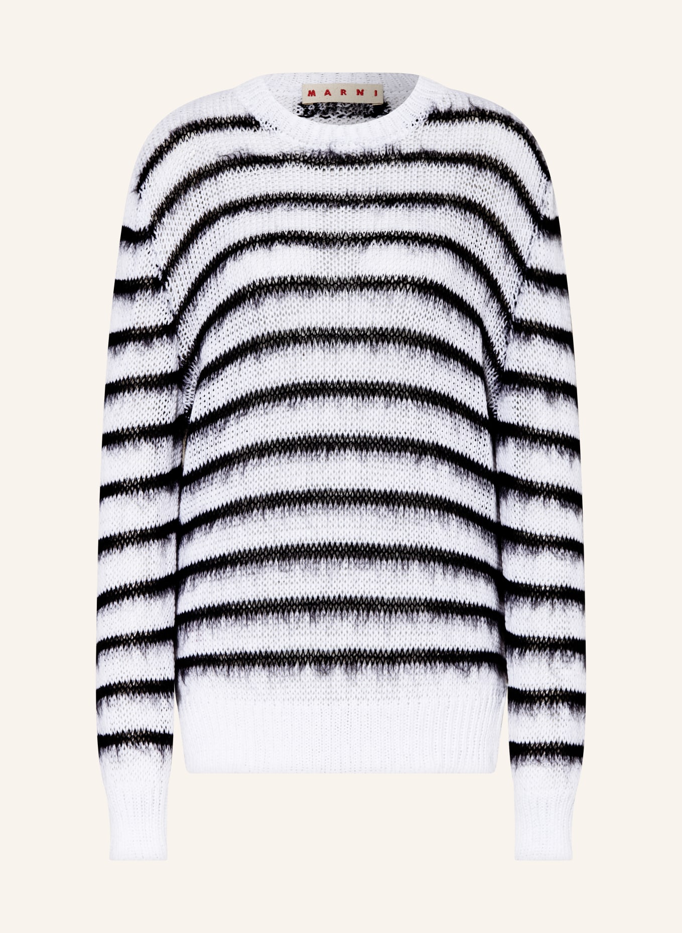 MARNI Sweter oversize, Kolor: CZARNY/ BIAŁY/ SZARY (Obrazek 1)