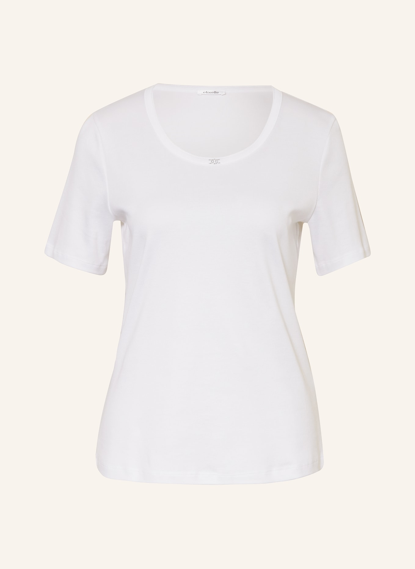 efixelle T-shirt z obszyciem ozdobnymi kamykami, Kolor: BIAŁY (Obrazek 1)
