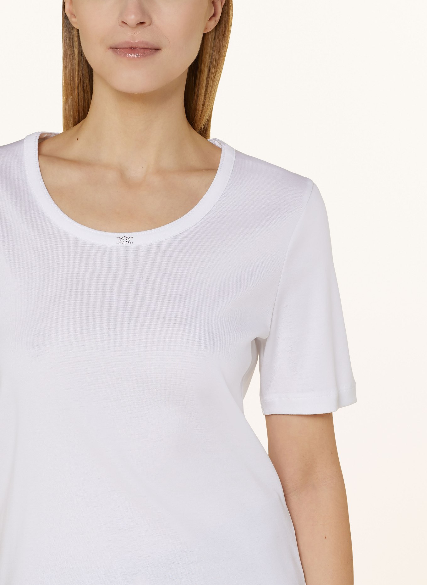 efixelle T-shirt with decorative gems, Color: WHITE (Image 4)