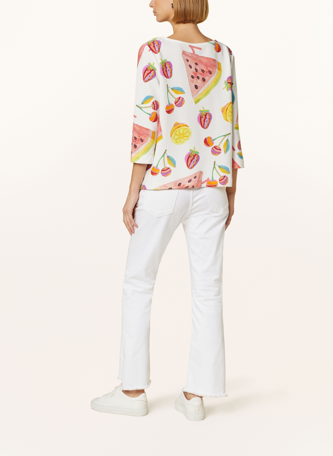 ZAÍDA Shirt with 3/4 sleeves, Color: WHITE/ YELLOW/ RED (Image 3)