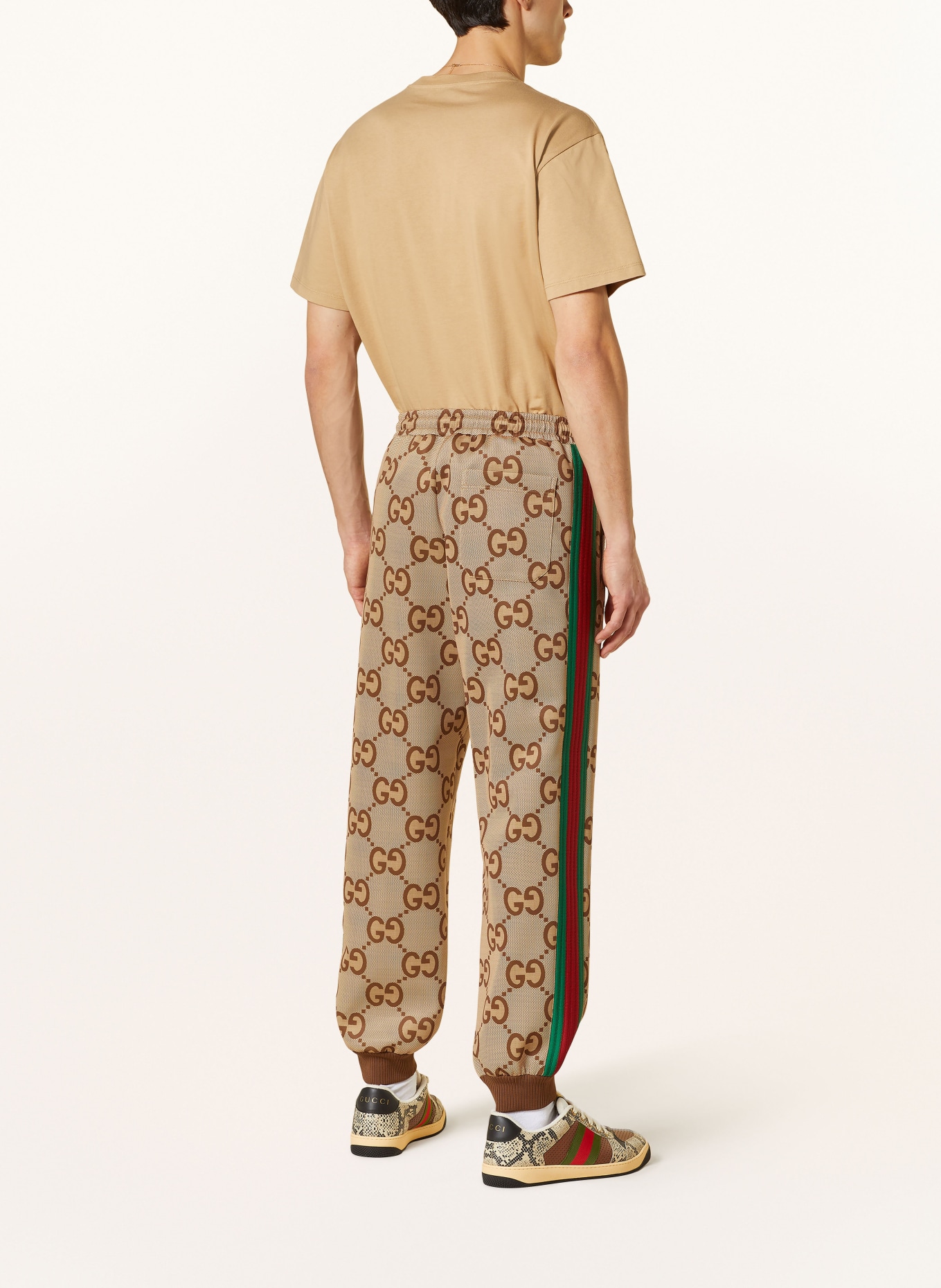 GUCCI Track pants GG SUPREME in beige/ brown