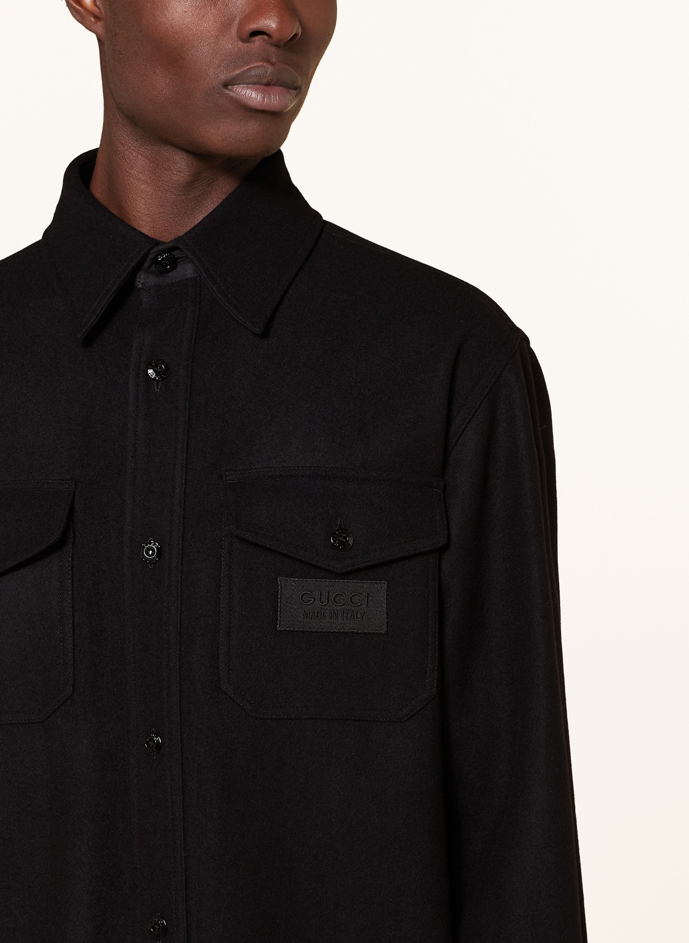 GUCCI Overshirt MELTON, Color: BLACK (Image 4)