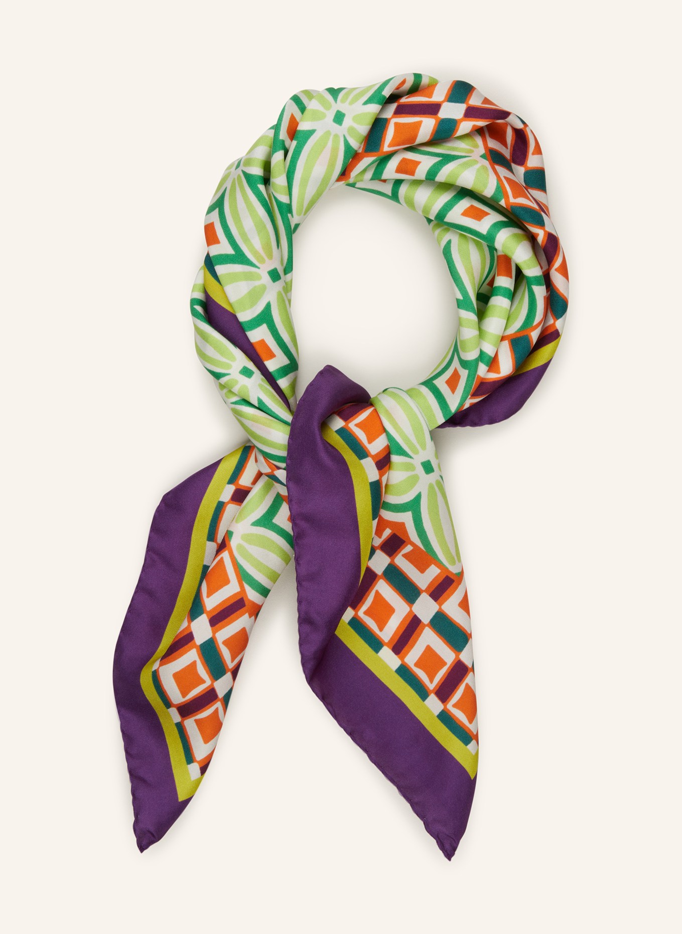 Barbieri Silk scarf, Color: LIGHT GREEN/ GREEN (Image 2)