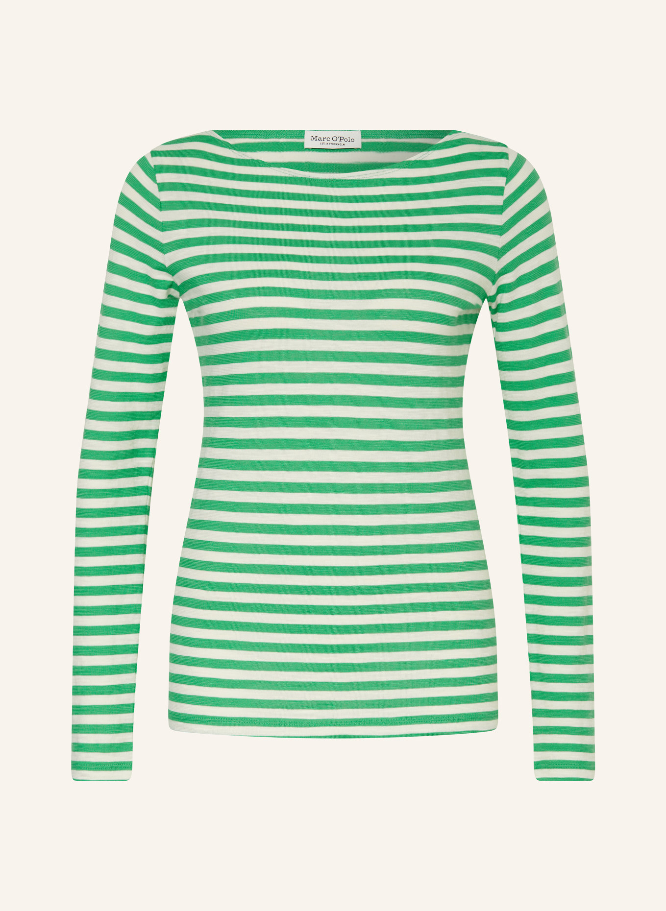 Marc O'Polo Long sleeve shirt, Color: GREEN/ CREAM (Image 1)