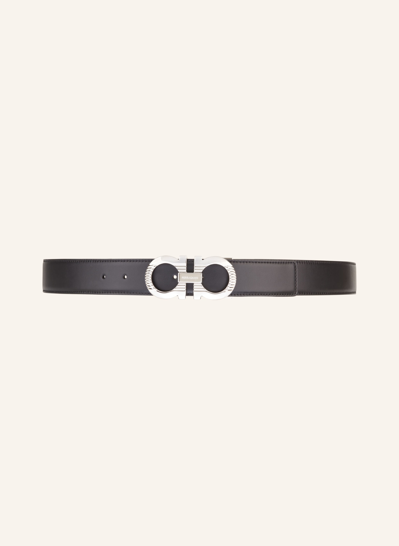FERRAGAMO Reversible leather belt, Color: BLACK/ LIGHT BROWN (Image 2)
