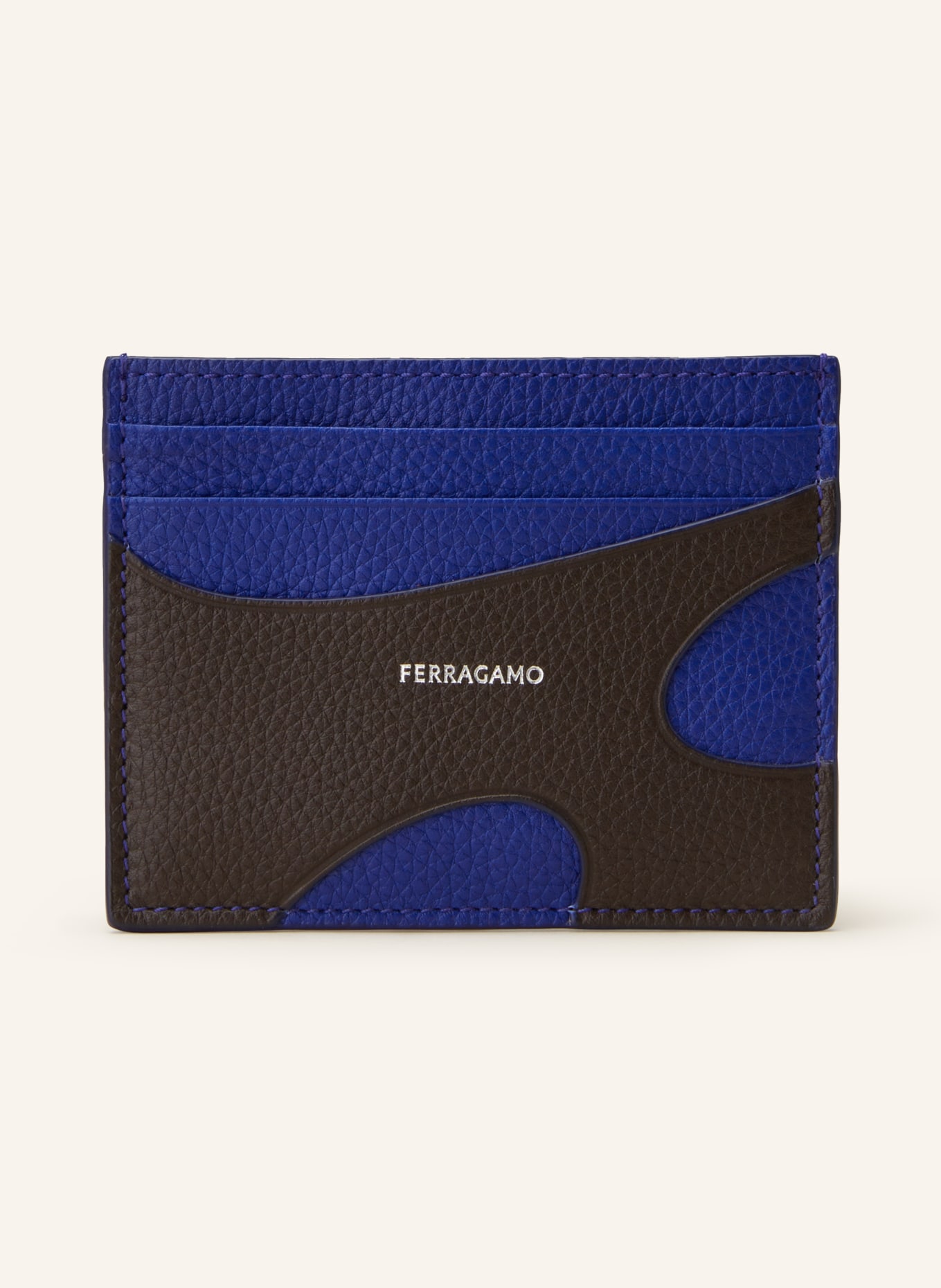 FERRAGAMO Card case, Color: BLACK/ BLUE (Image 1)