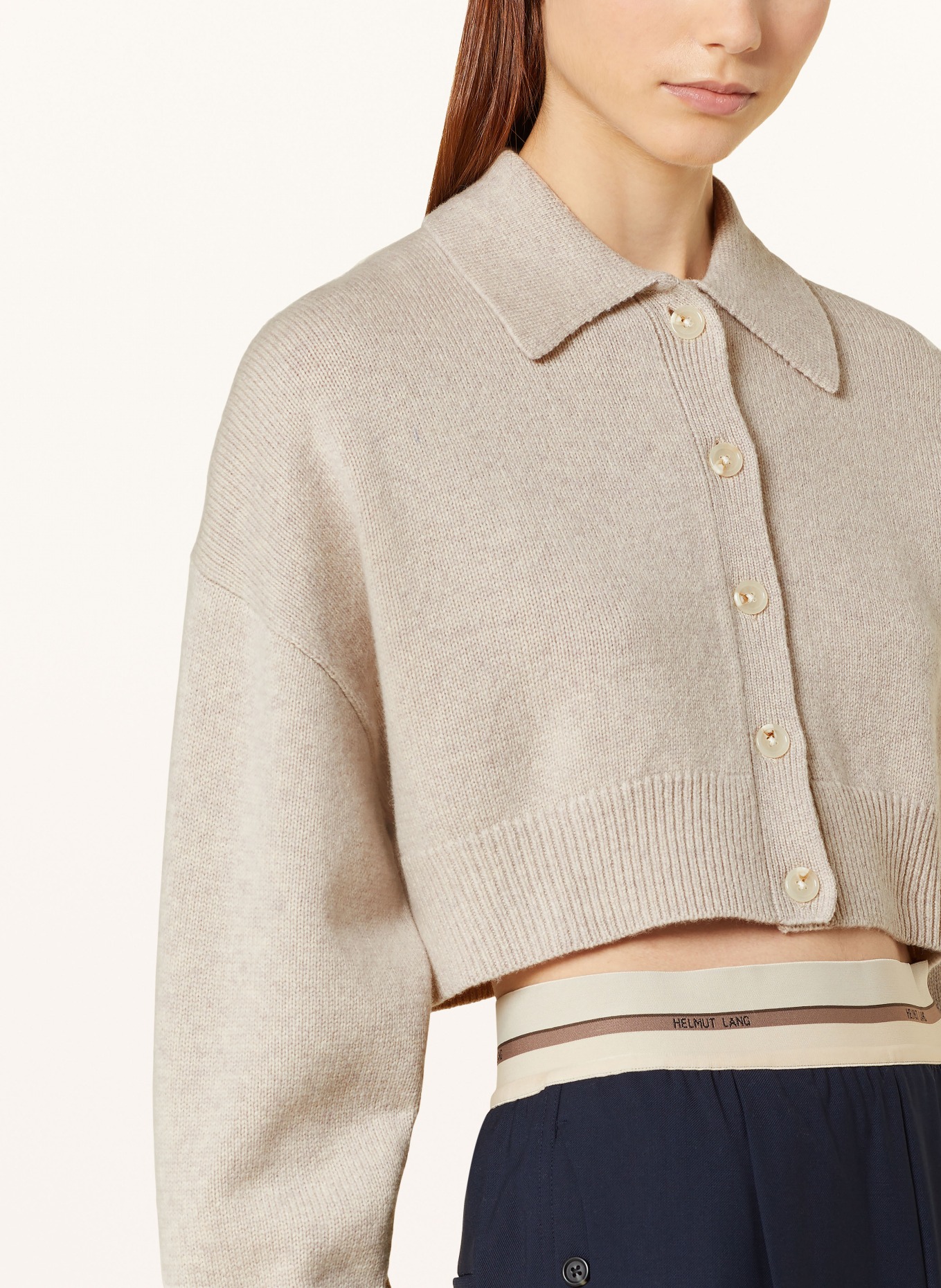 Filippa K Cropped cardigan, Color: TAUPE (Image 4)