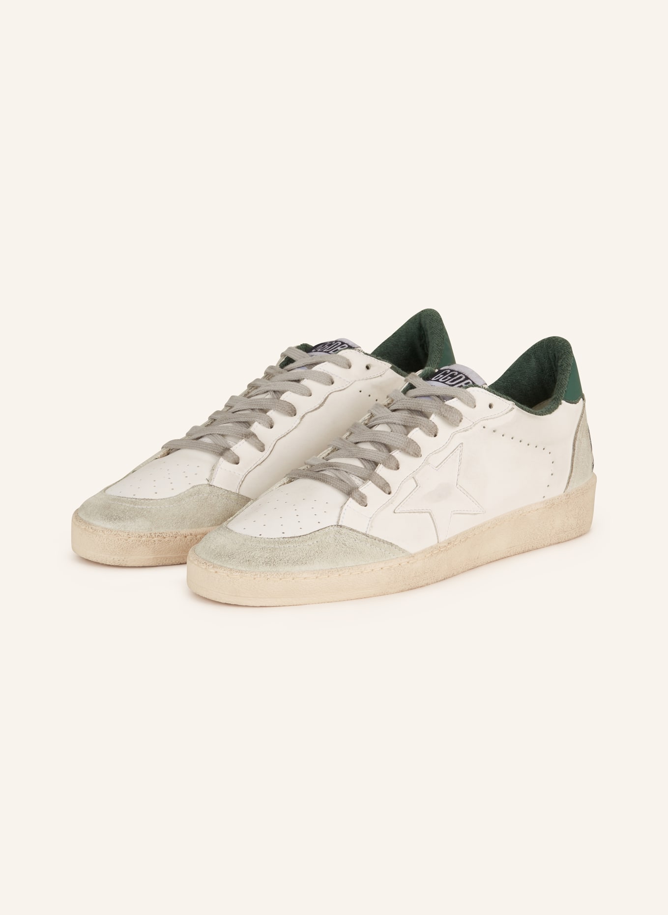 GOLDEN GOOSE Sneakers BALL STAR, Color: WHITE/ GREEN (Image 1)