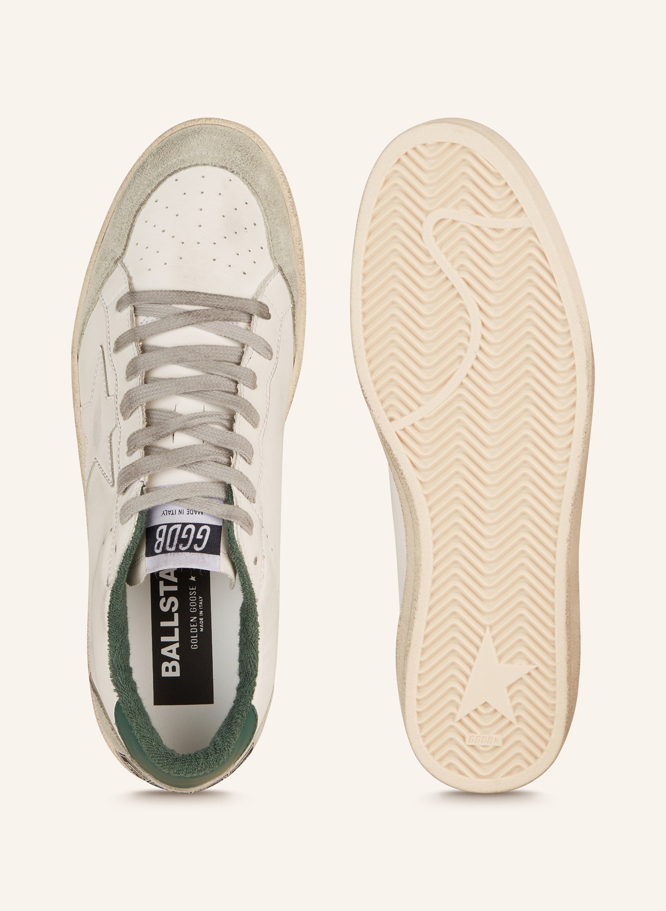 GOLDEN GOOSE Sneakers BALL STAR, Color: WHITE/ GREEN (Image 5)