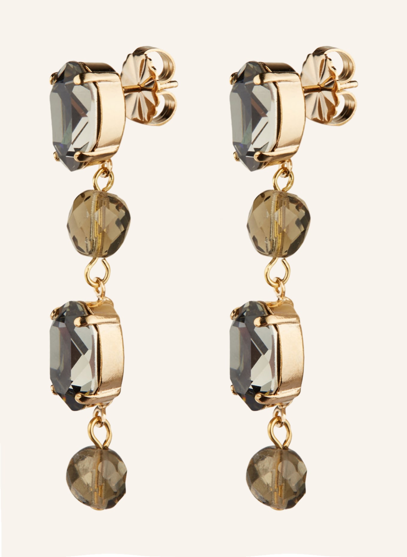 Seenberg Dangle earrings, Color: BLACK/ GOLD (Image 2)