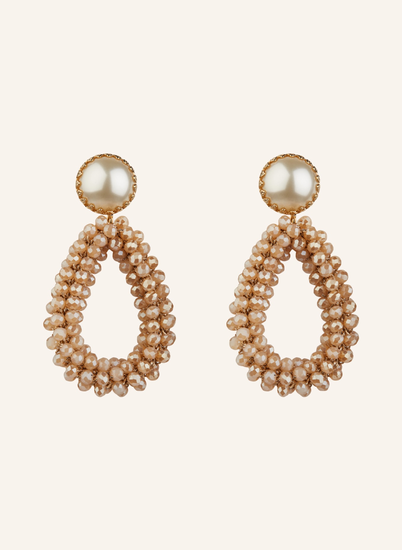 Seenberg Dangle earrings, Color: BEIGE/ WHITE (Image 1)