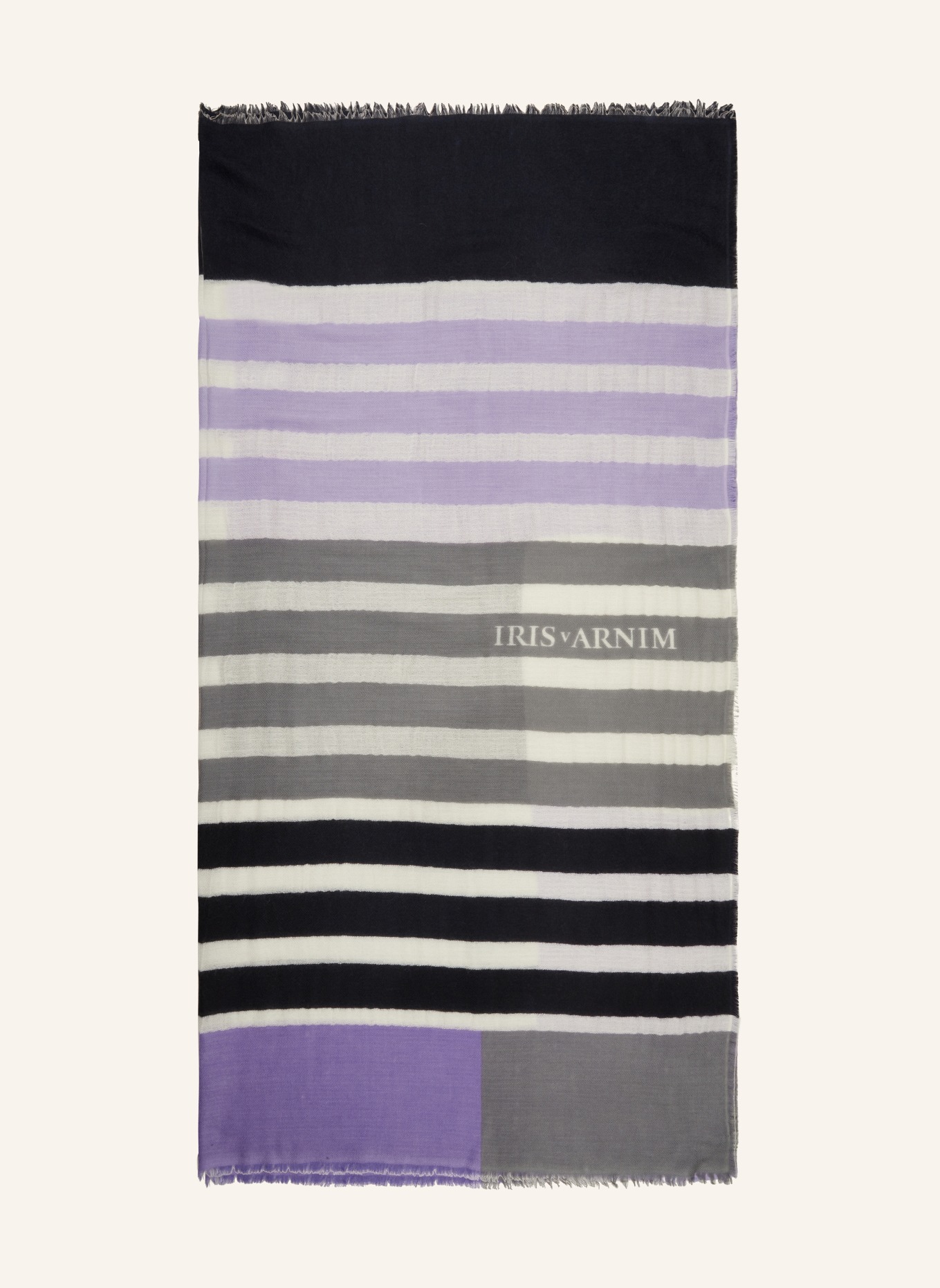 IRIS von ARNIM Cashmere scarf IRIS, Color: LIGHT PURPLE/ GRAY/ BLACK (Image 1)
