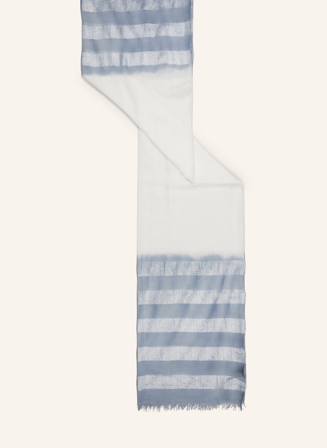 PESERICO Scarf with glitter thread in light blue/ white