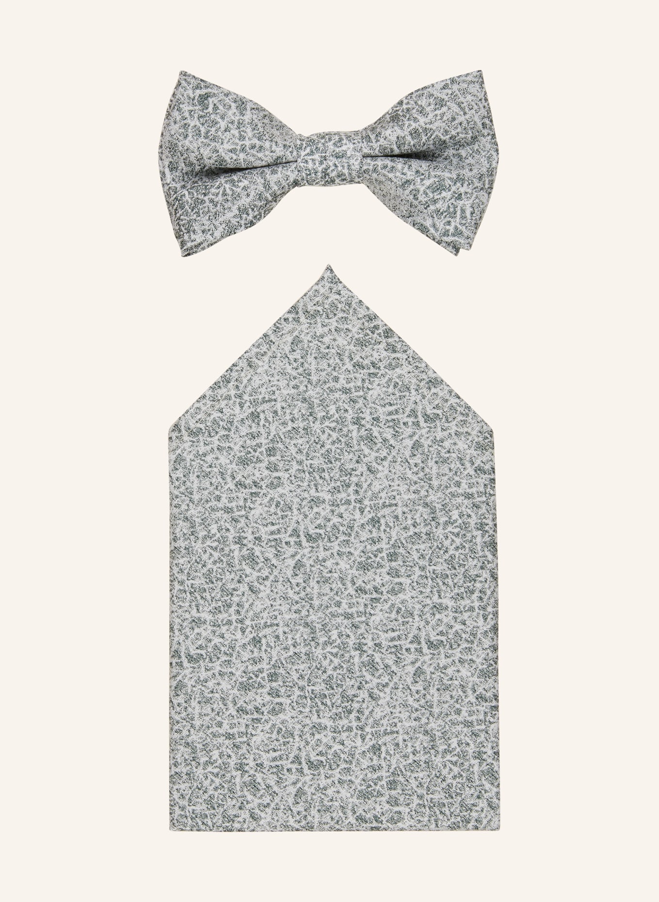 WILVORST Set: Bow tie and pocket square, Color: GREEN (Image 1)