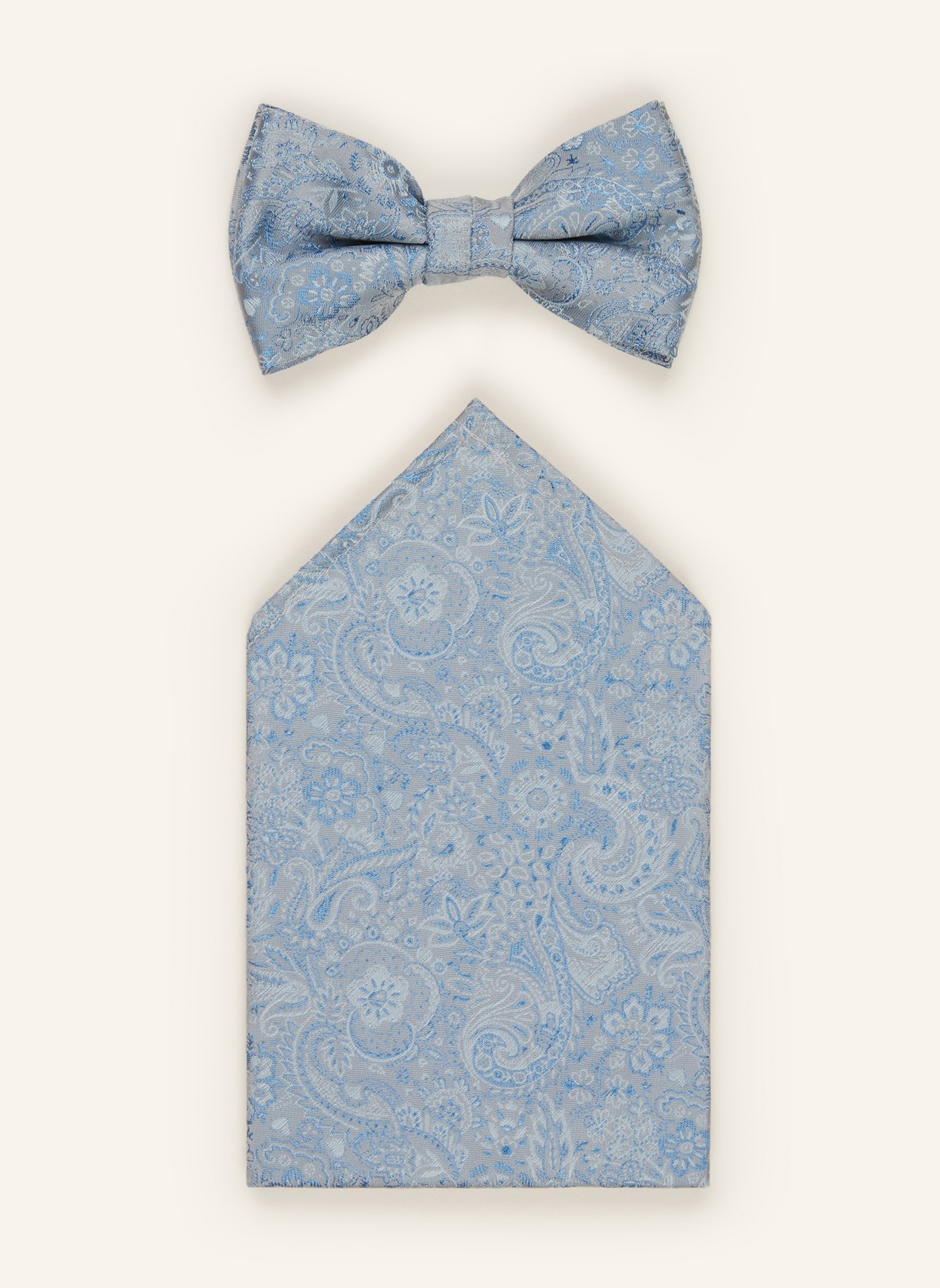 WILVORST Set: Bow tie and pocket square, Color: LIGHT BLUE (Image 1)