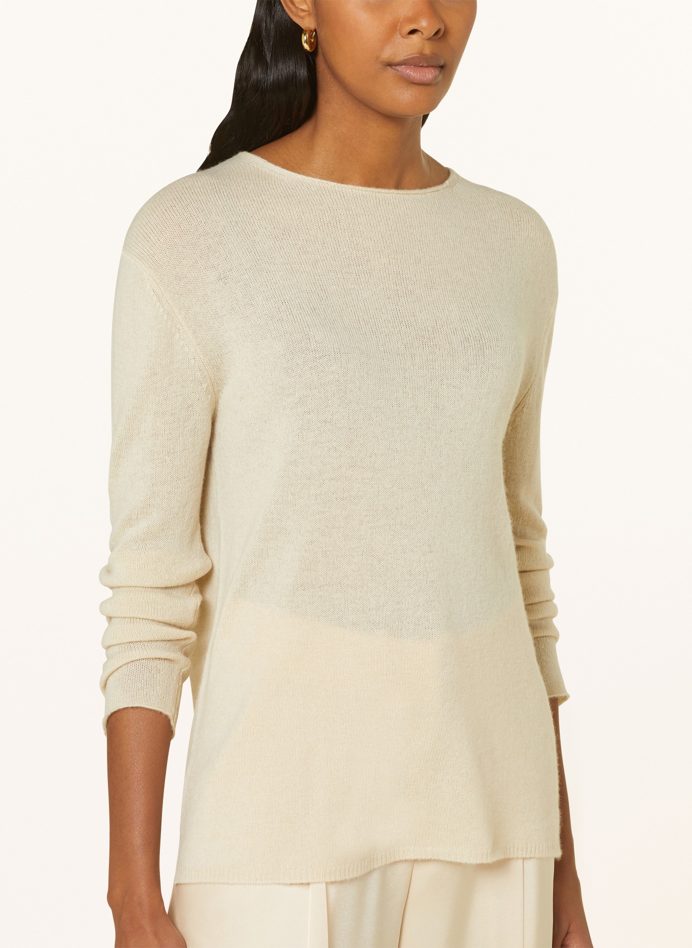 ALLUDE Cashmere sweater, Color: LIGHT BROWN (Image 4)