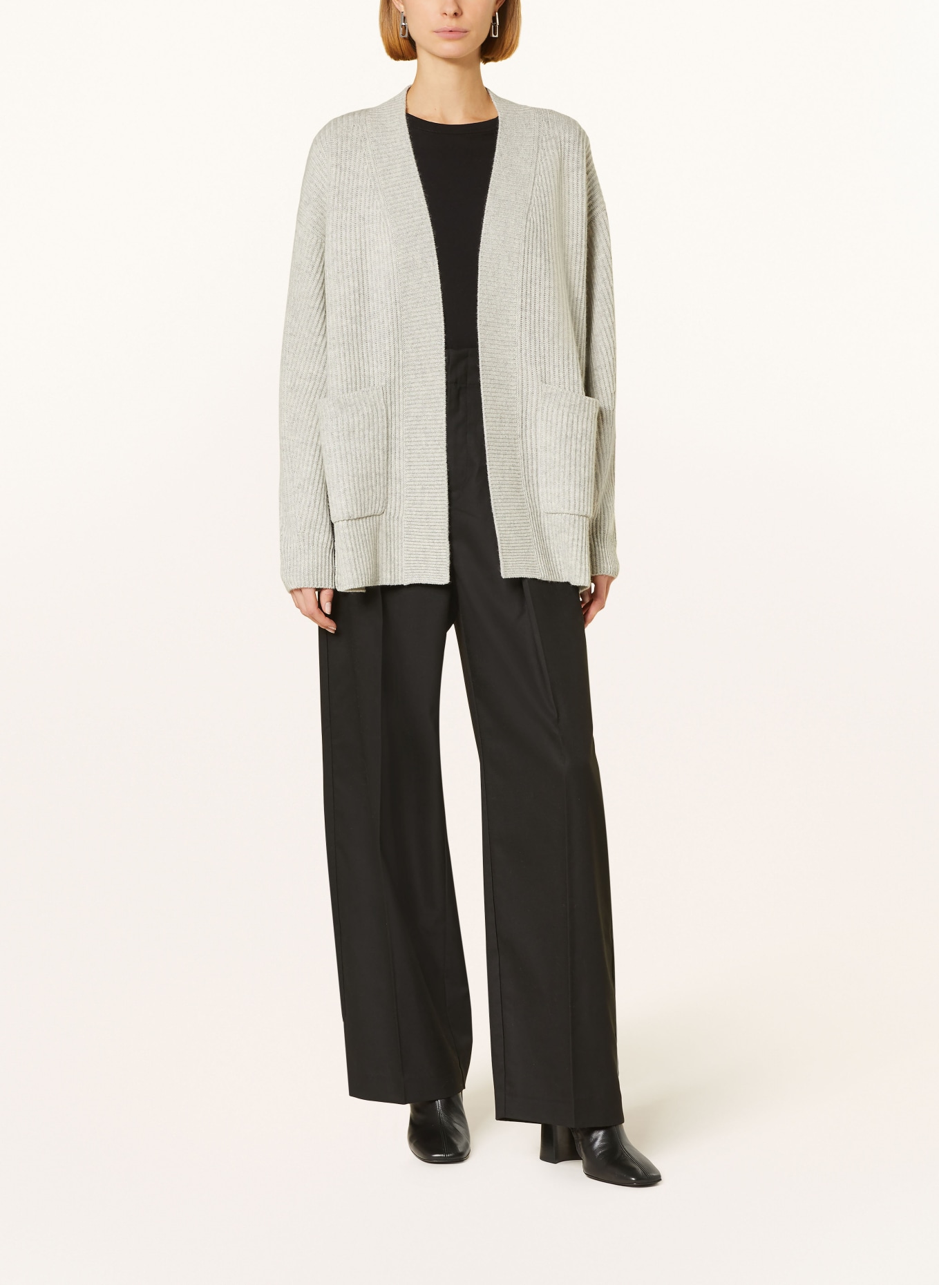 ALLUDE Knit cardigan with cashmere, Color: LIGHT GRAY (Image 2)