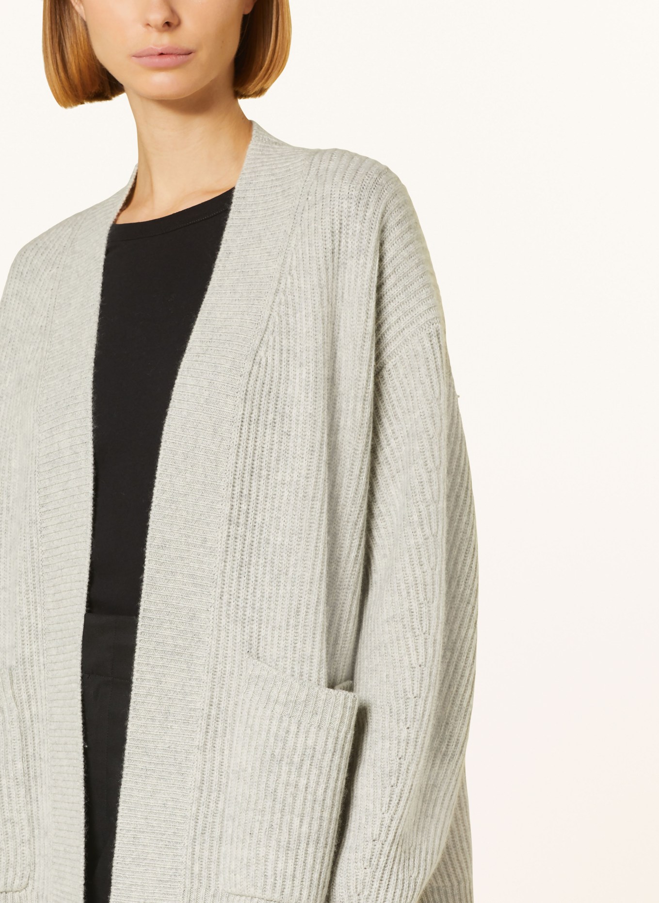 ALLUDE Knit cardigan with cashmere, Color: LIGHT GRAY (Image 4)