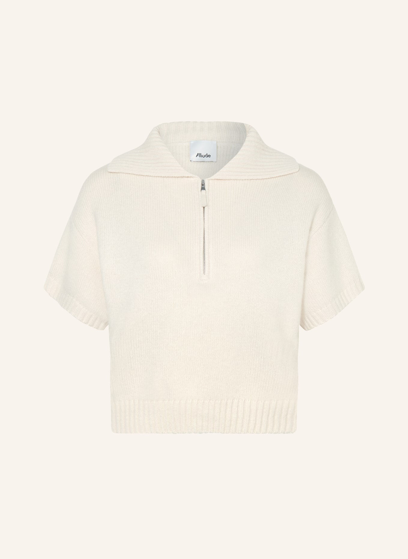 ALLUDE Cashmere half-zip sweater, Color: CREAM (Image 1)