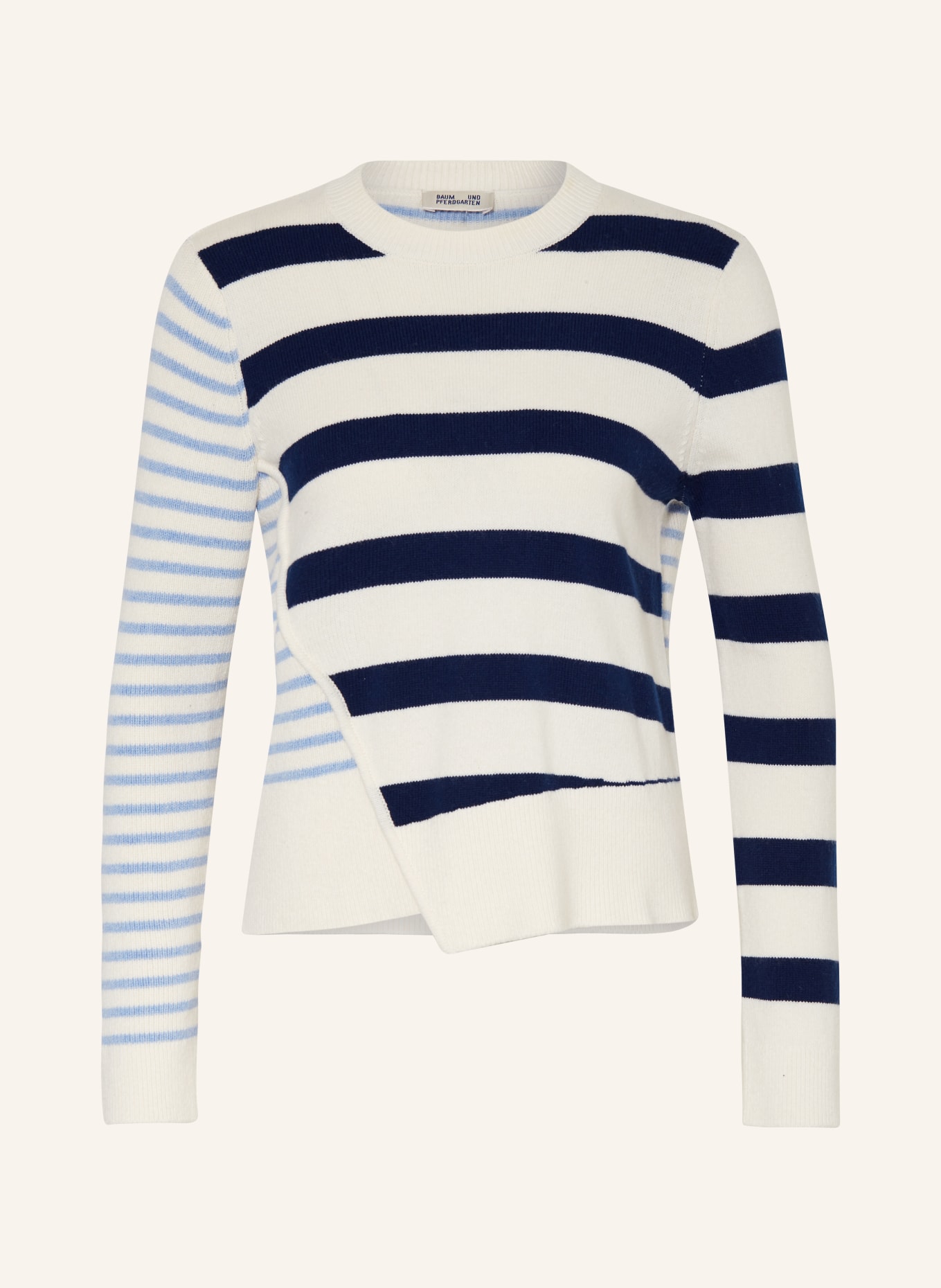 BAUM UND PFERDGARTEN Sweater CENTA, Color: ECRU/ LIGHT BLUE/ DARK BLUE (Image 1)
