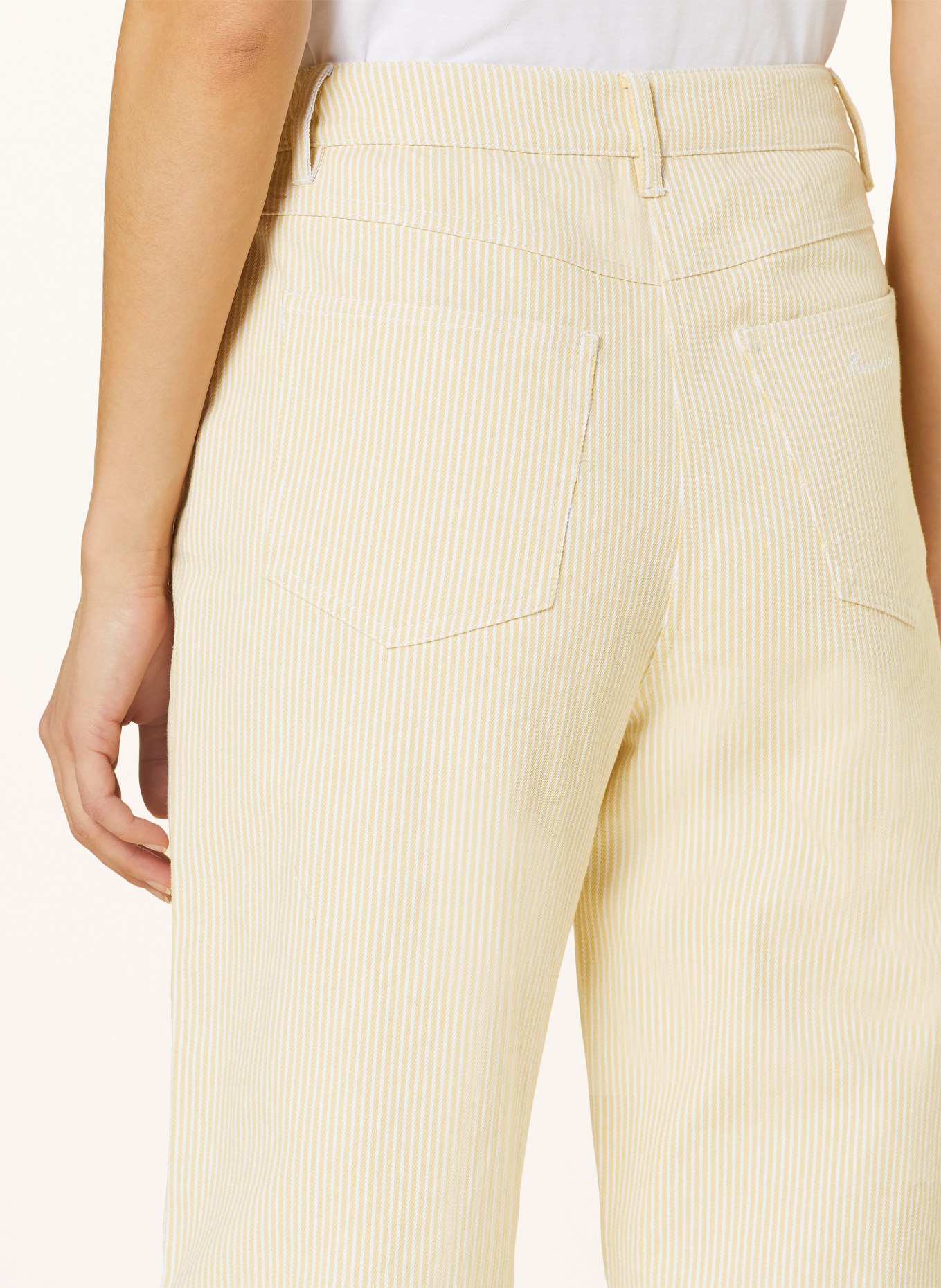 REMAIN Wide leg trousers, Color: YELLOW/ WHITE (Image 5)