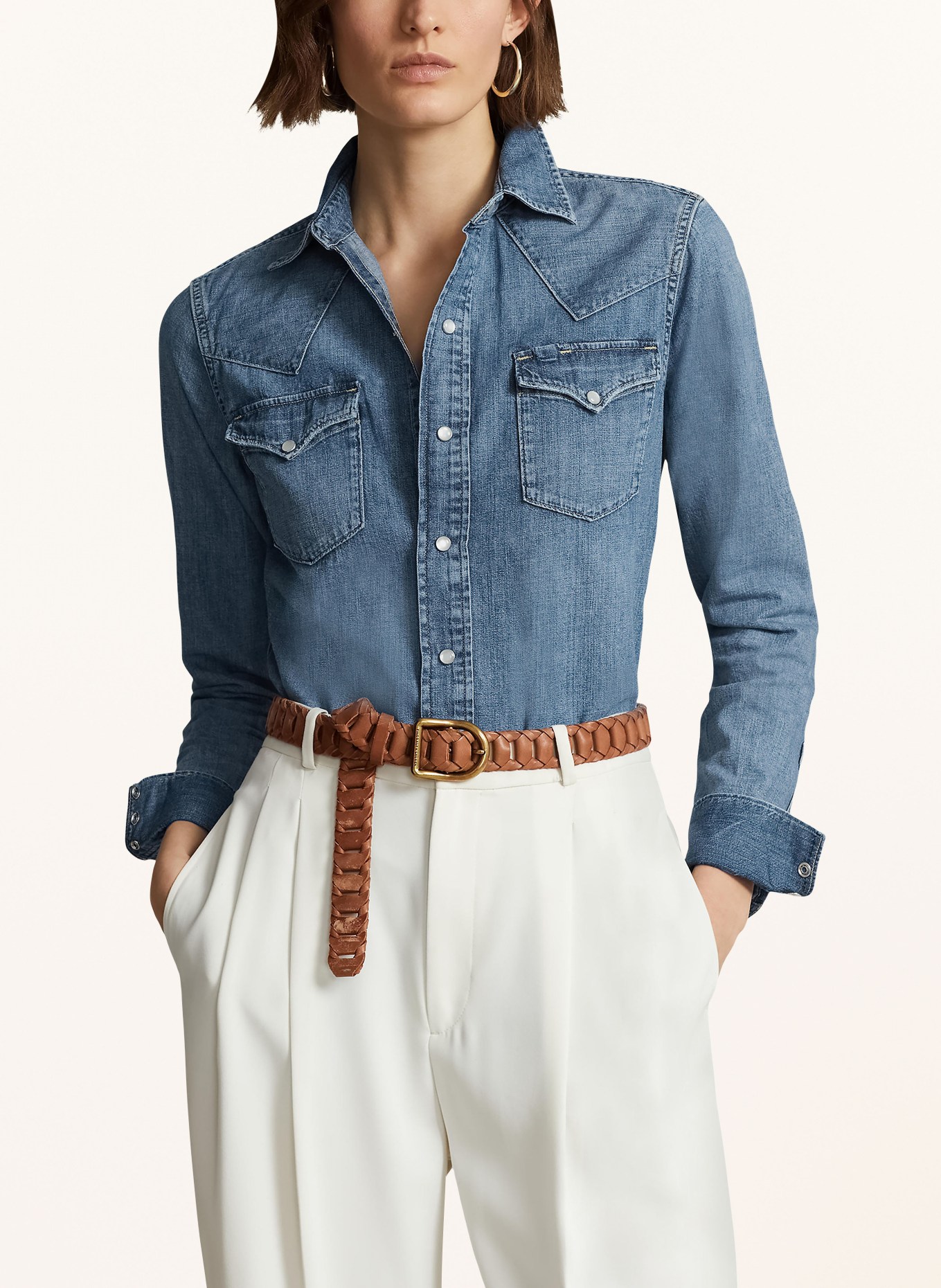 POLO RALPH LAUREN Bluzka jeansowa, Kolor: NIEBIESKI (Obrazek 4)
