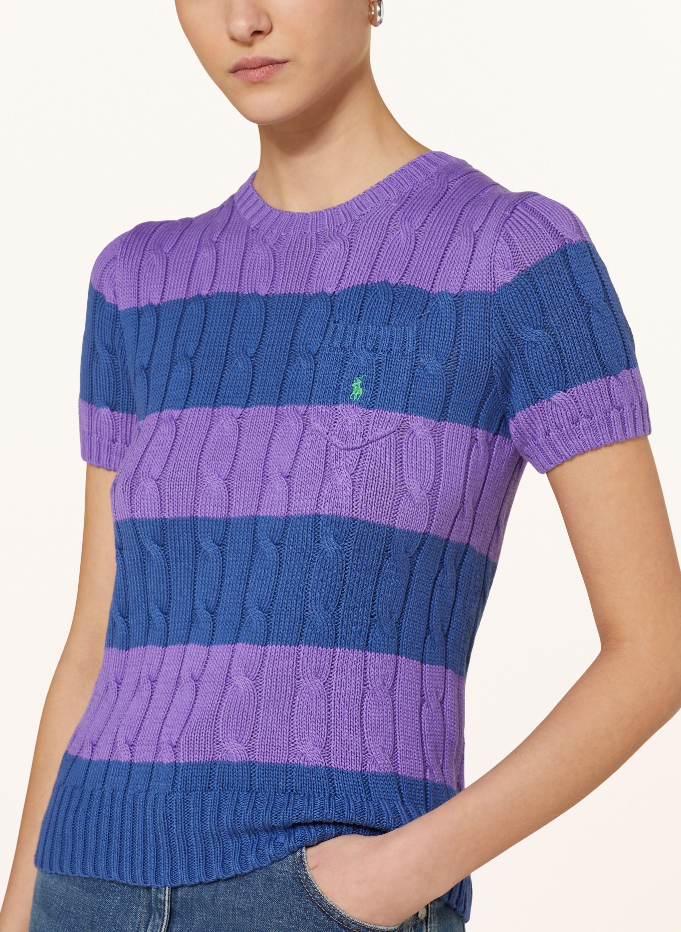 POLO RALPH LAUREN Úpletové tričko, Barva: FIALOVÁ/ TMAVĚ MODRÁ (Obrázek 4)